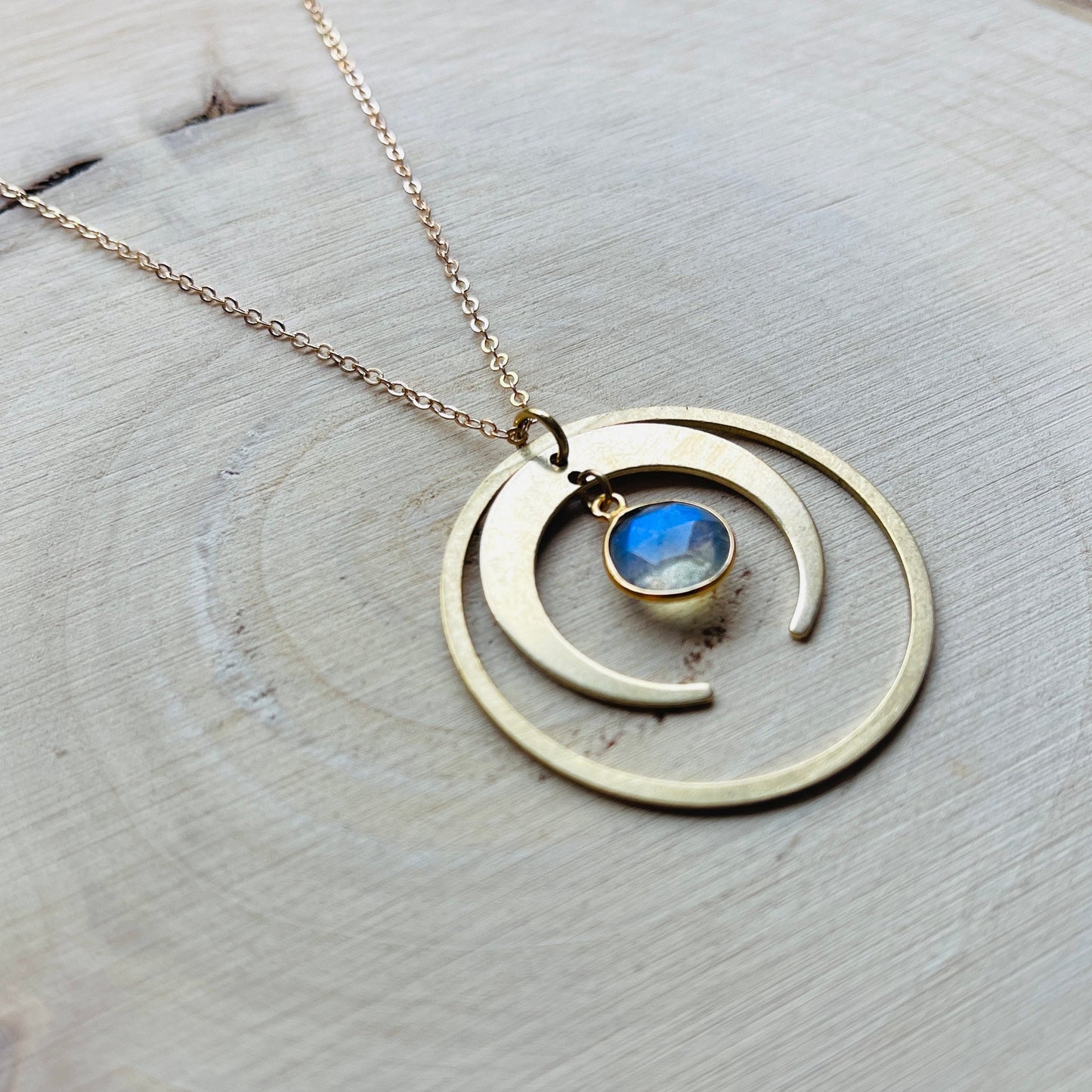 Labradorite Moon Necklace