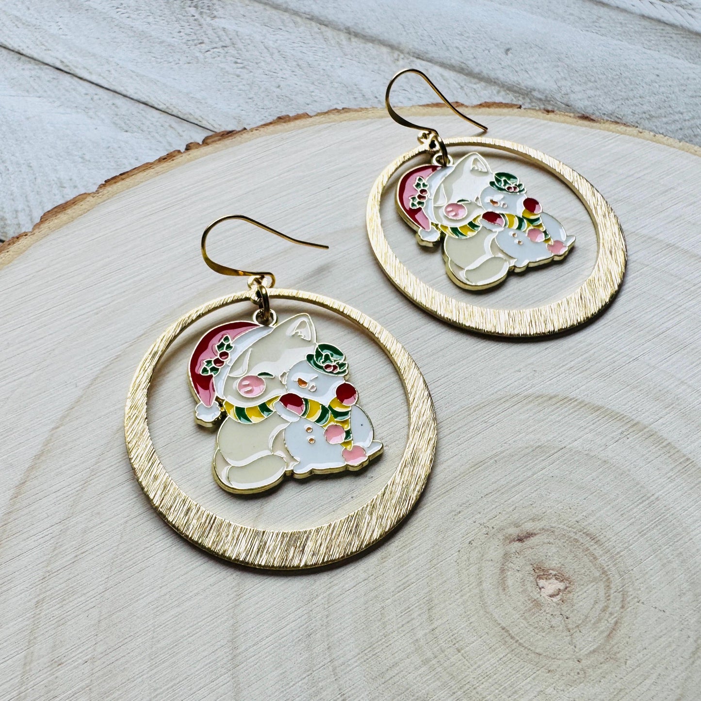 Christmas Cat Earrings