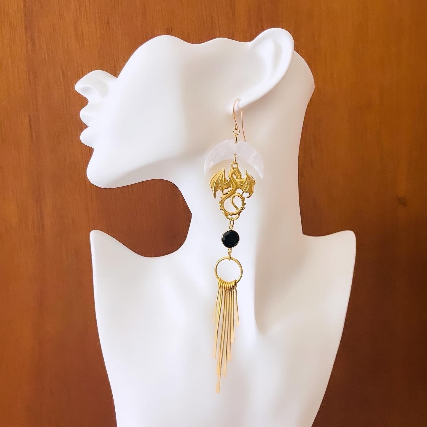 Dragon Onyx Fringe Earrings