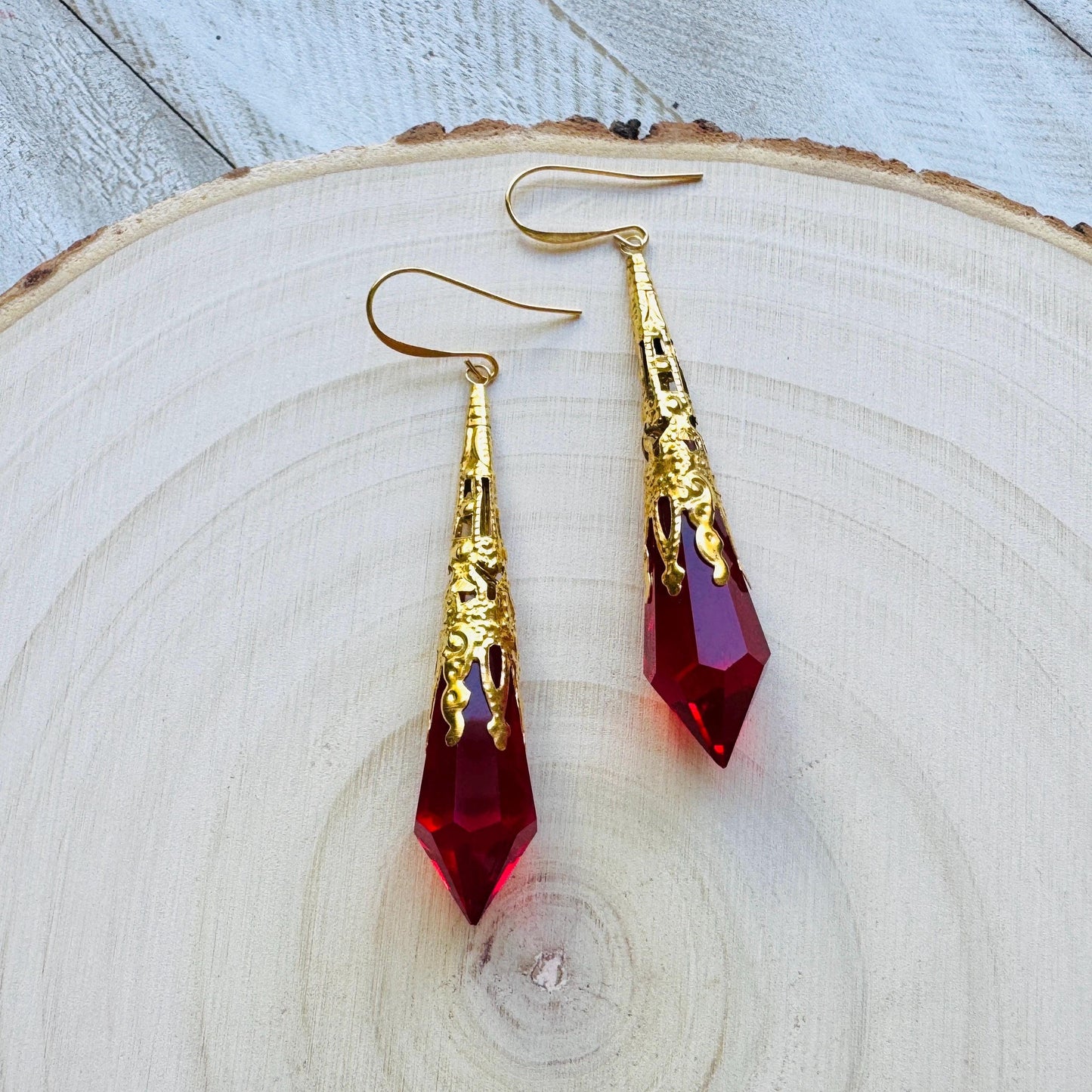 Red Crystal Earrings