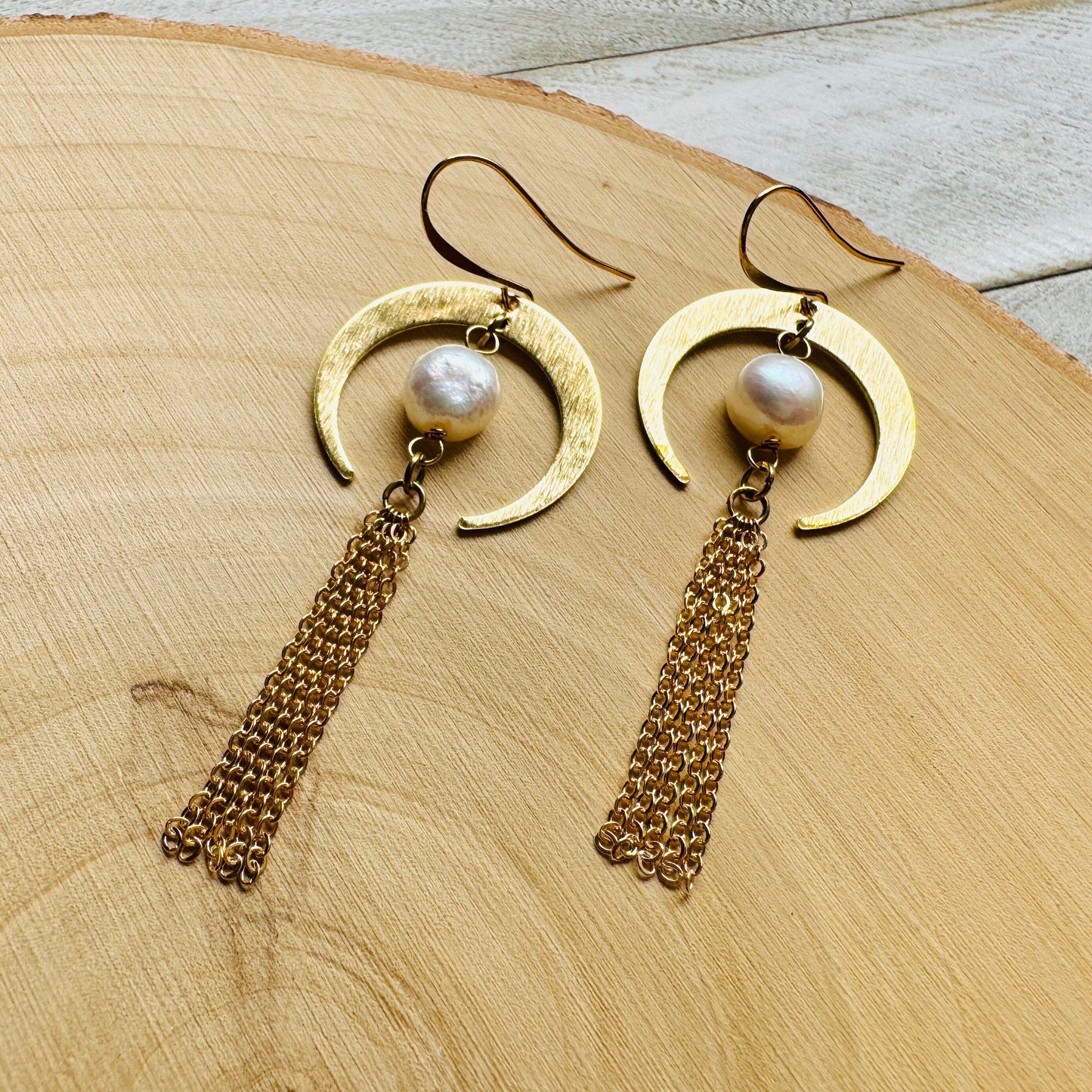 Pearl Moon Earrings