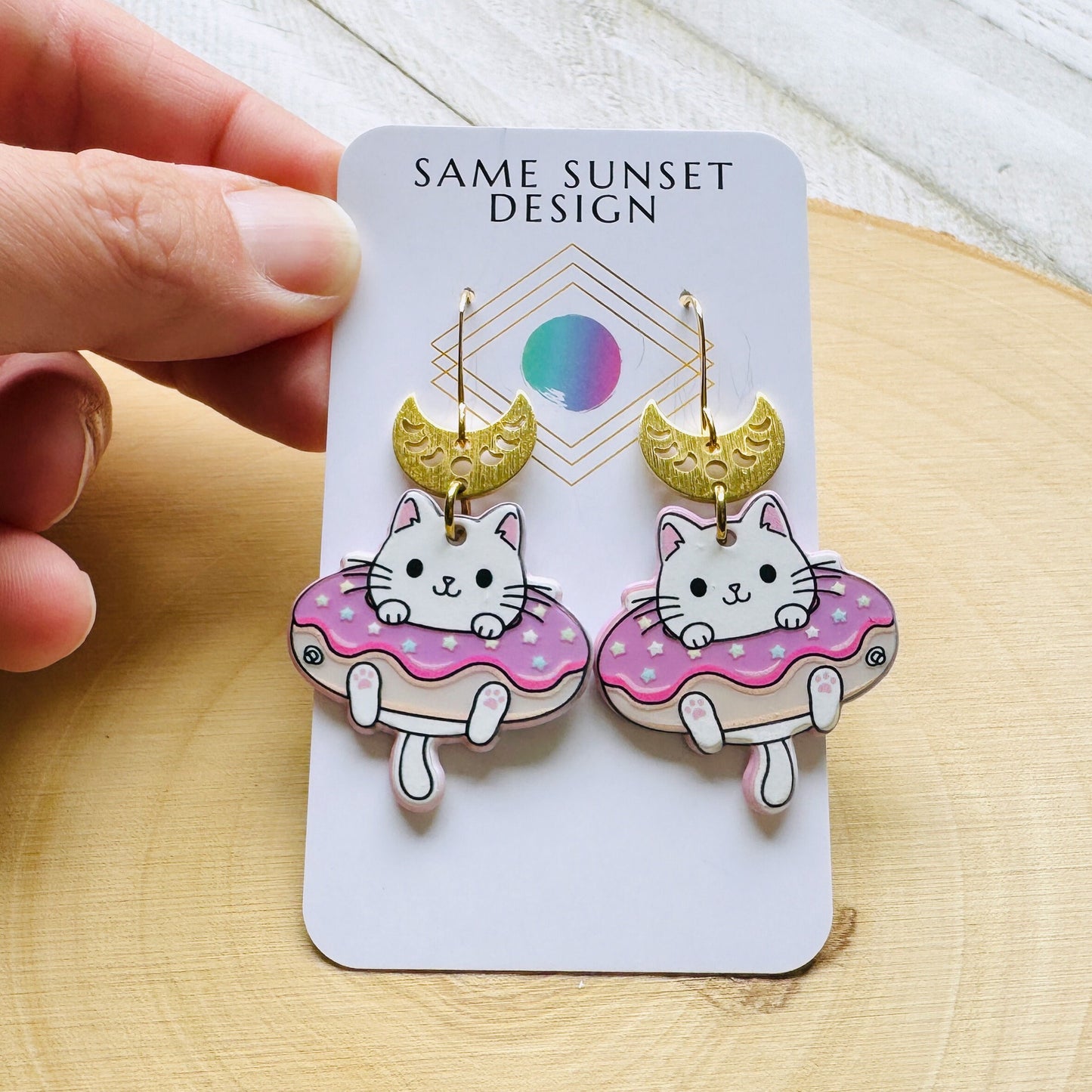Cat Donut Earrings