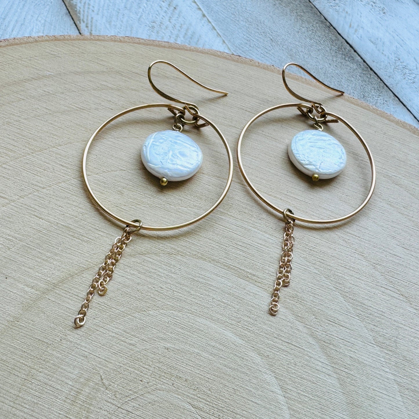 Pearl Hoop Earrings