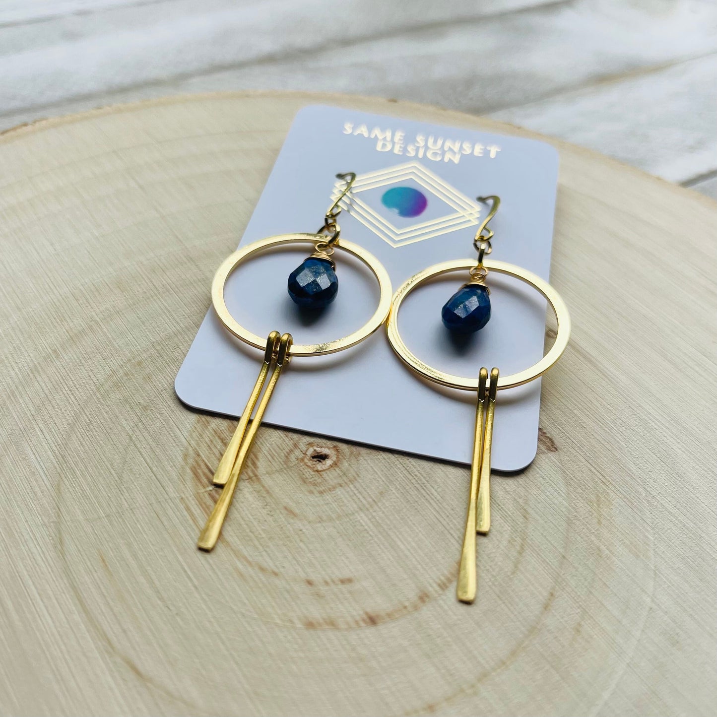 Lapis Lazuli Hoop Earrings