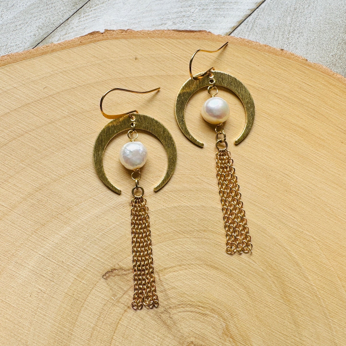 Pearl Moon Earrings