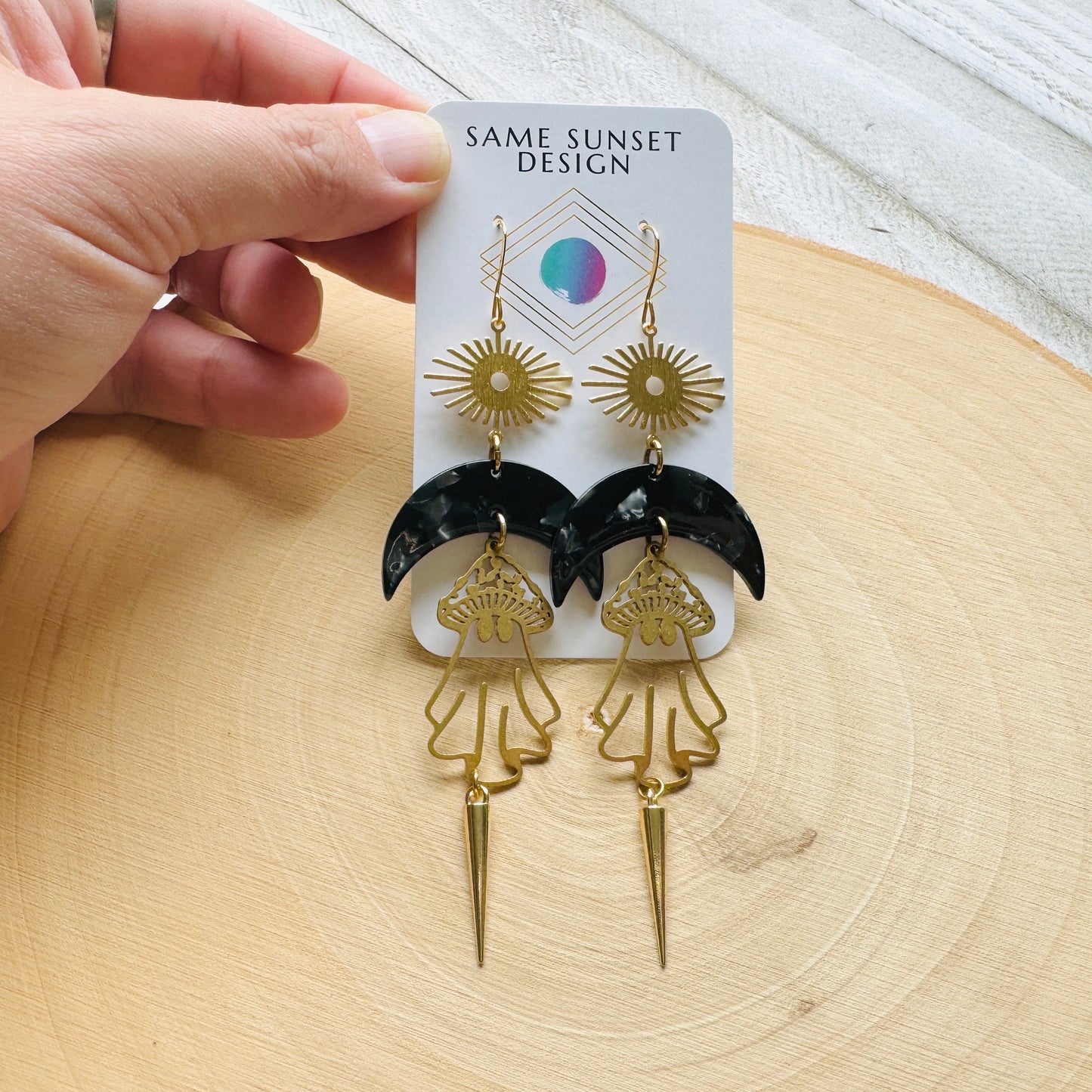 Ghost Moon Spike Earrings