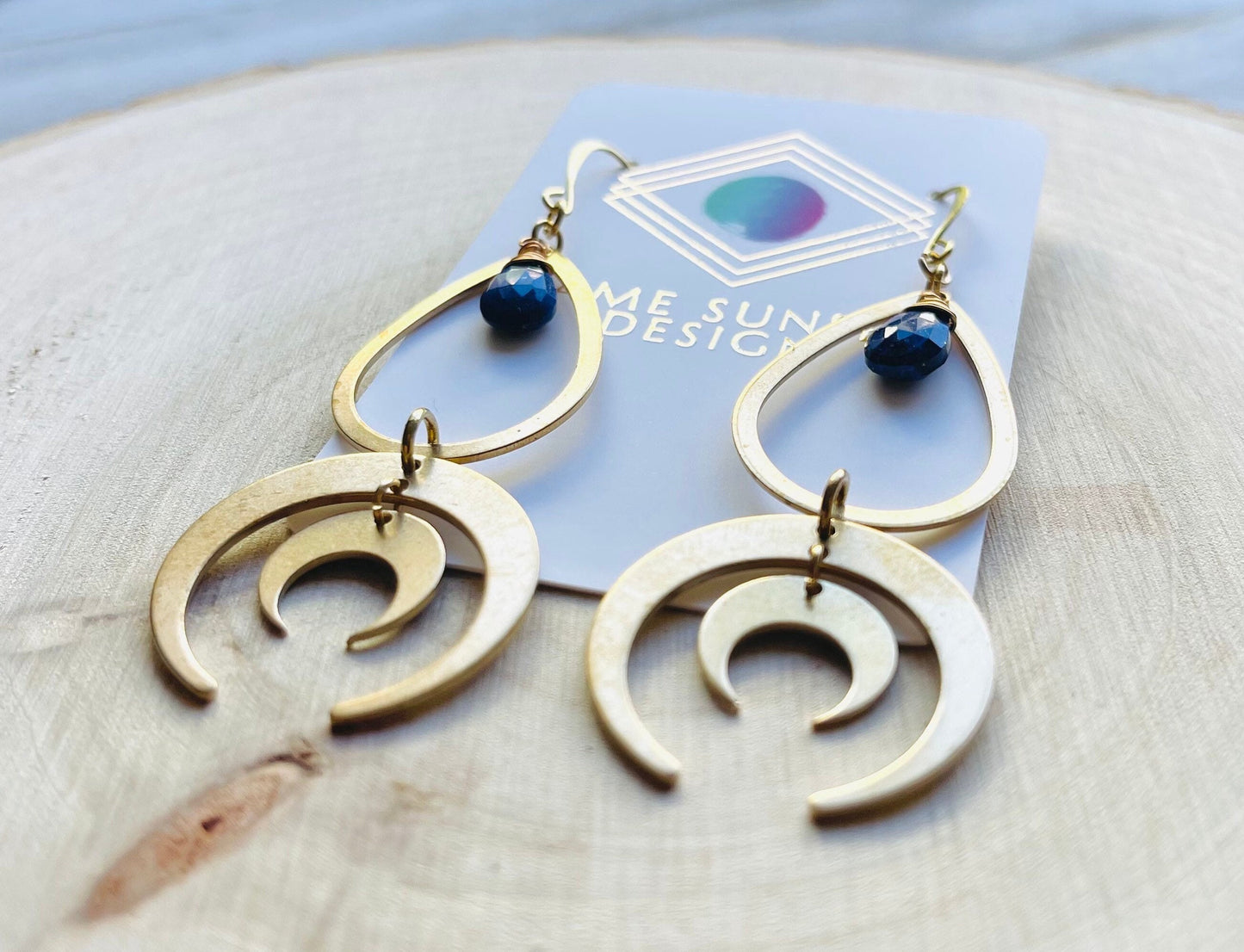 Lapis Lazuli Crescent Moon Earrings
