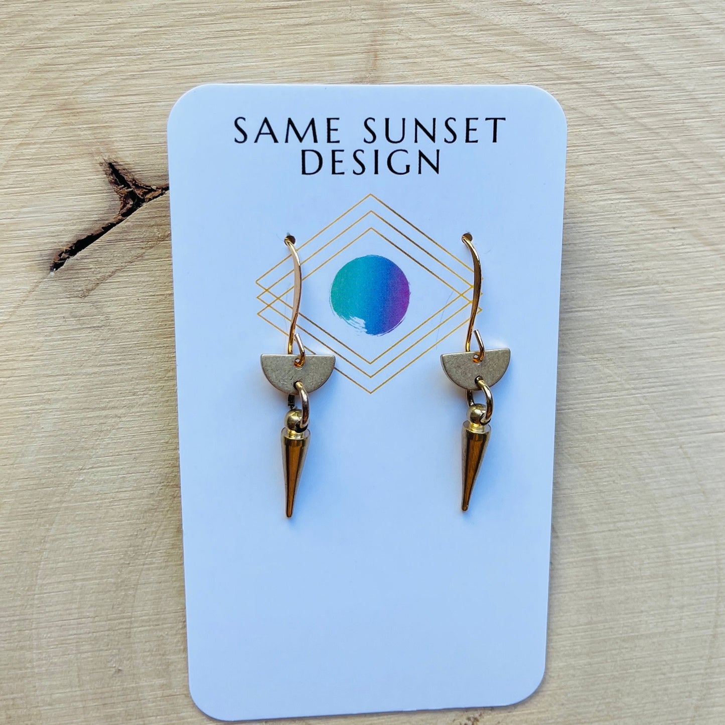 Brass Spike Earrings