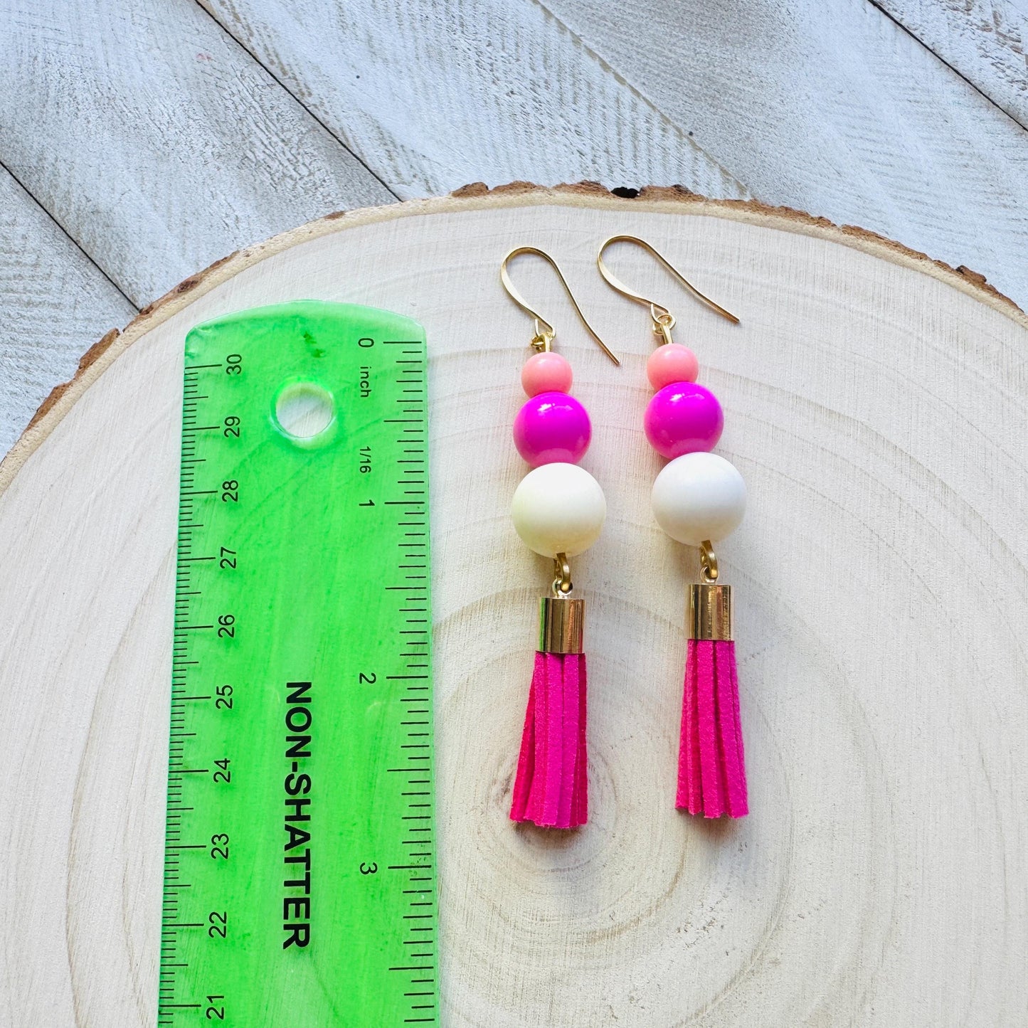 Pink Tassel Earrings