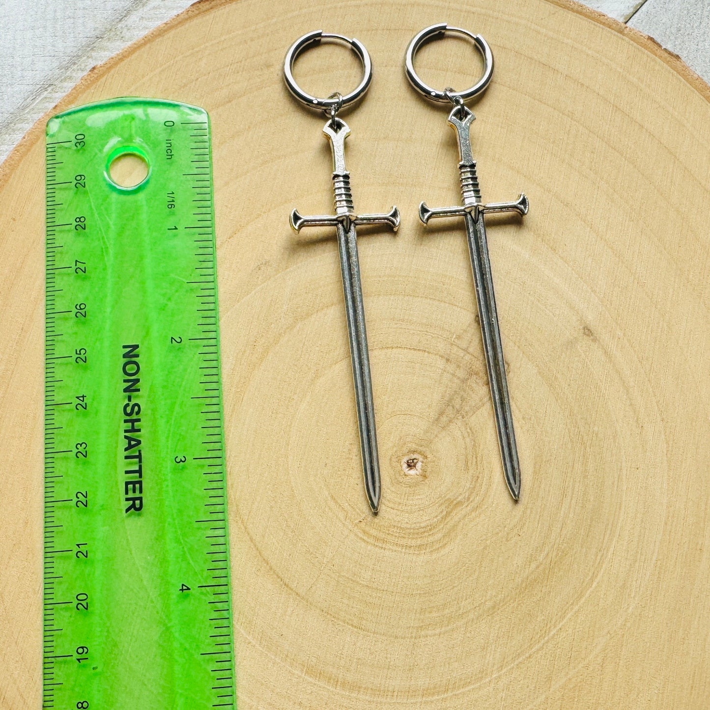 Sword Huggie Hoop Earrings