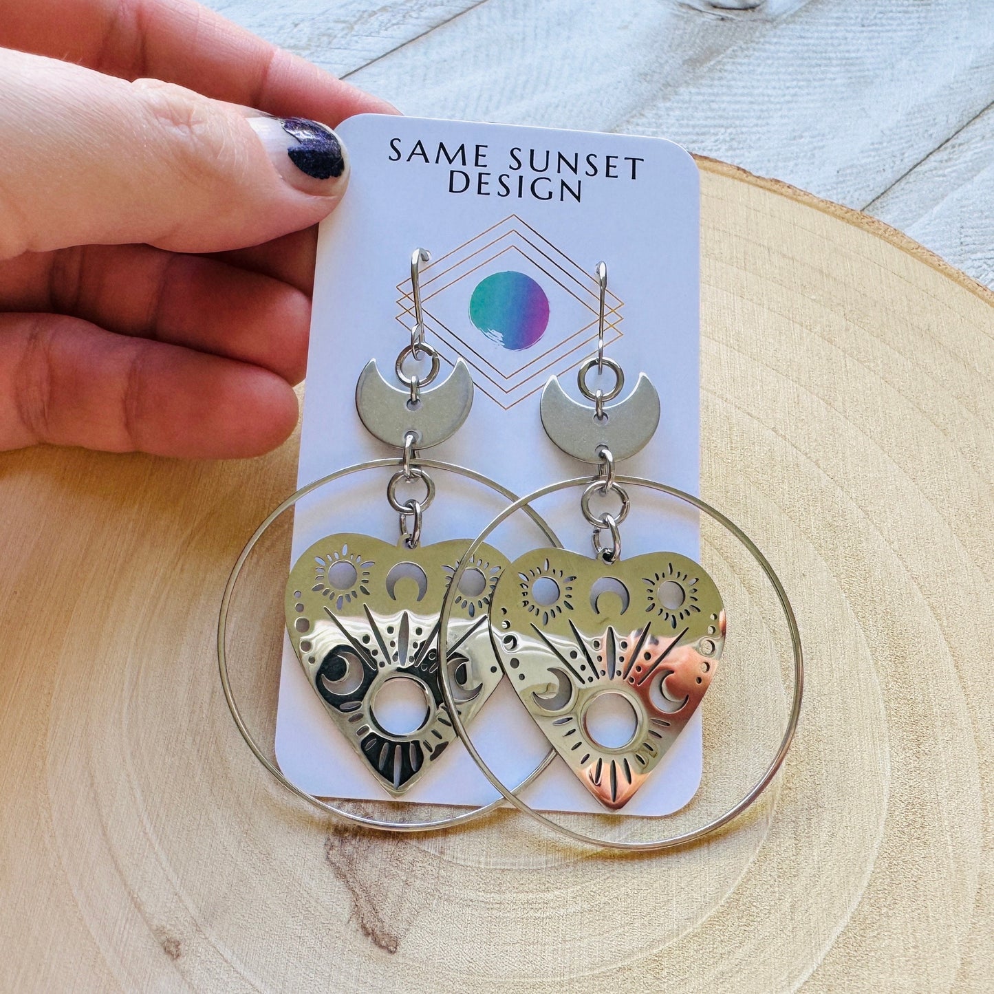 Stainless Steel Planchette Earrings