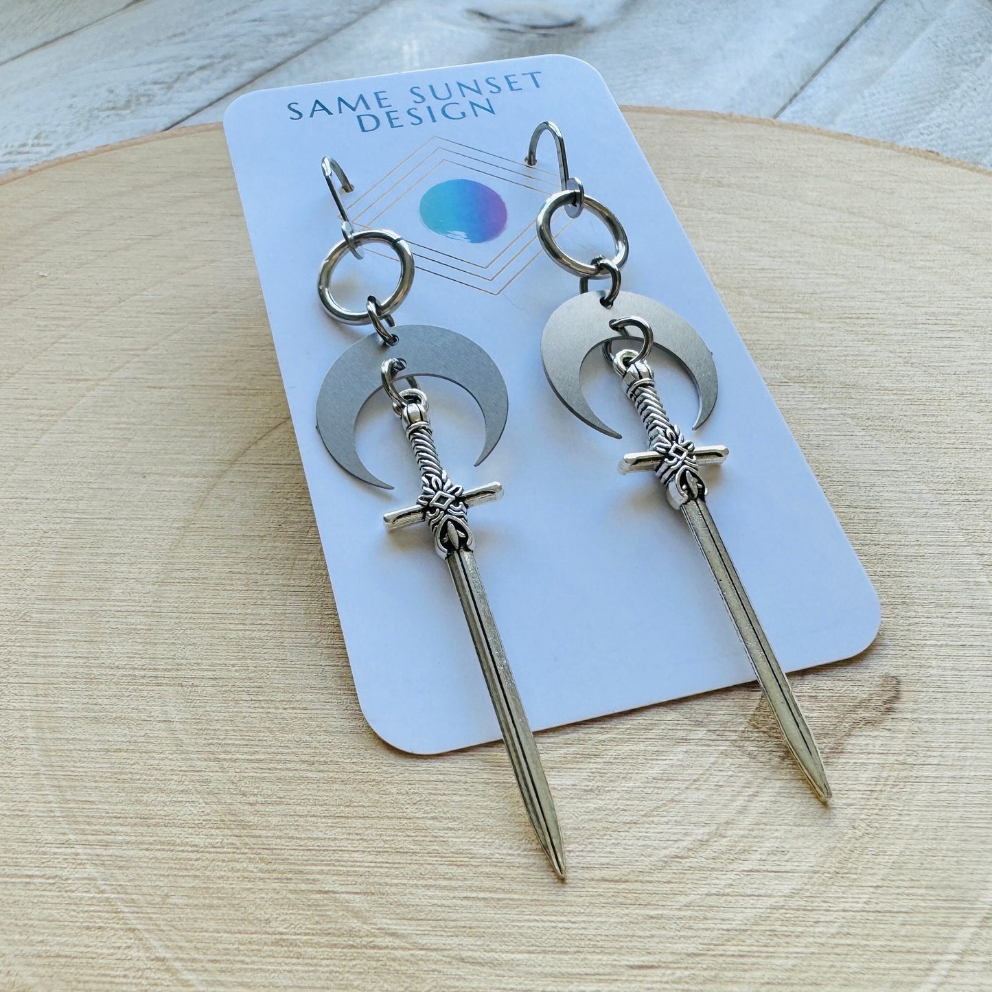 Sword Moon Earrings