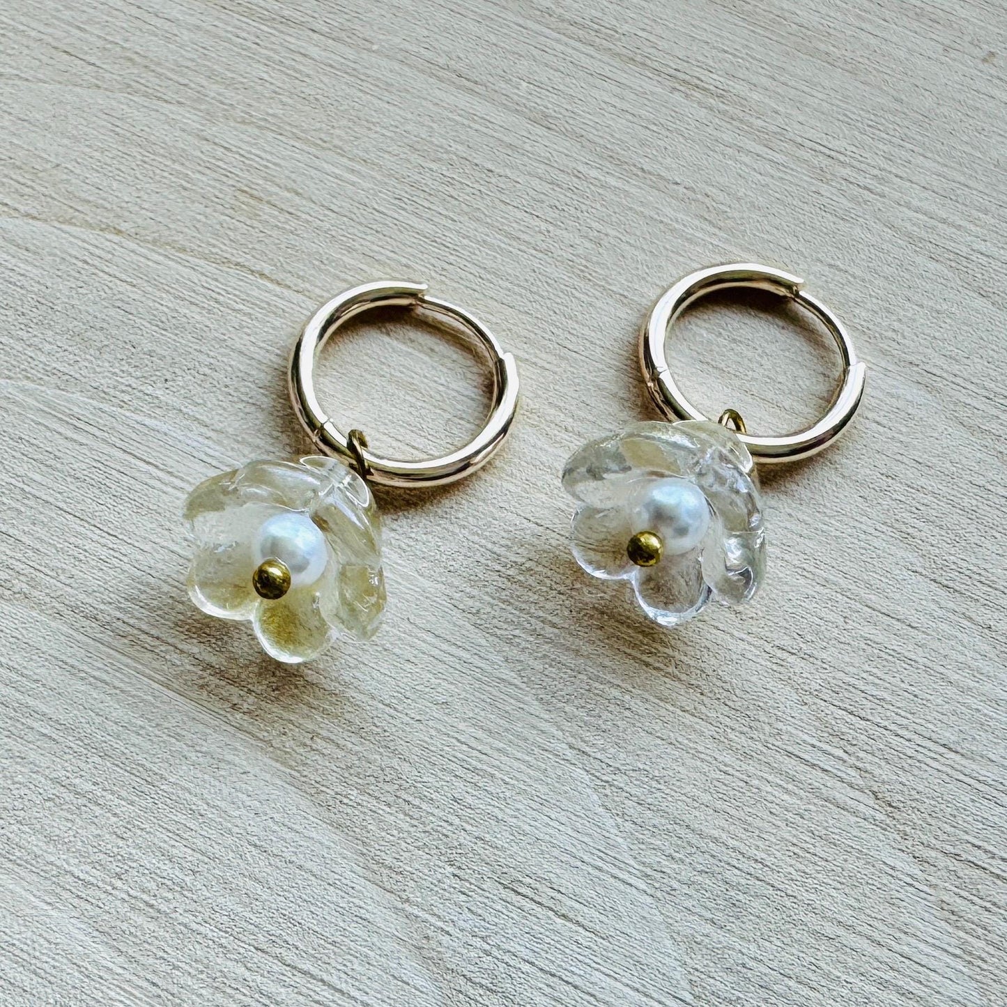 Flower Huggie Hoop Earrings