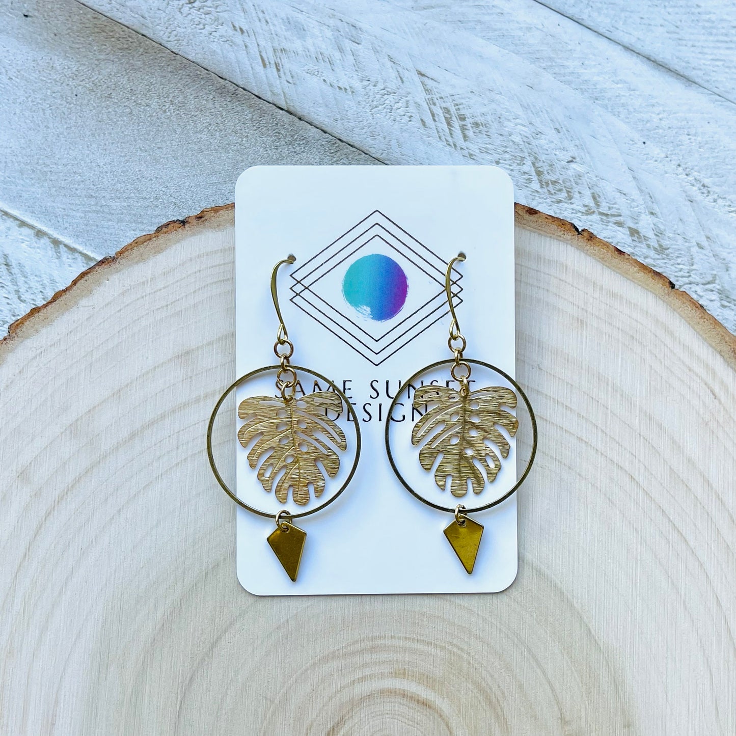 Monstera Leaf Earrings