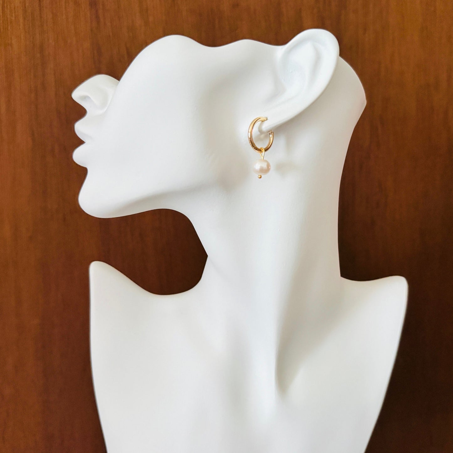 Freshwater Pearl Huggie Hoop Earrings