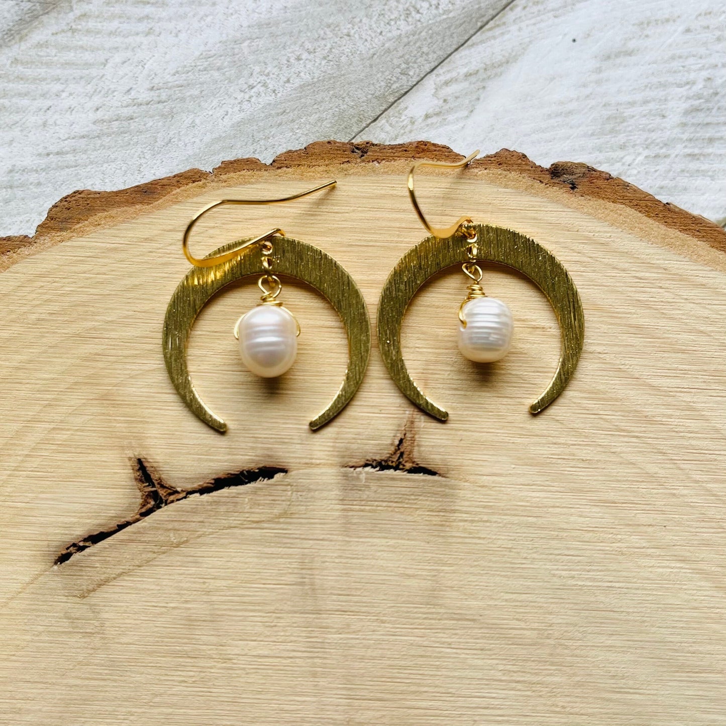 Pearl Moon Earrings
