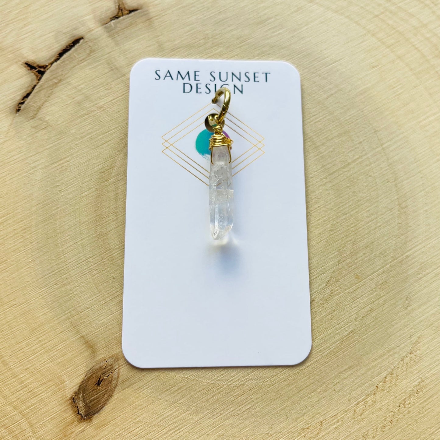 Quartz Crystal SIngle Huggie Hoop Earring