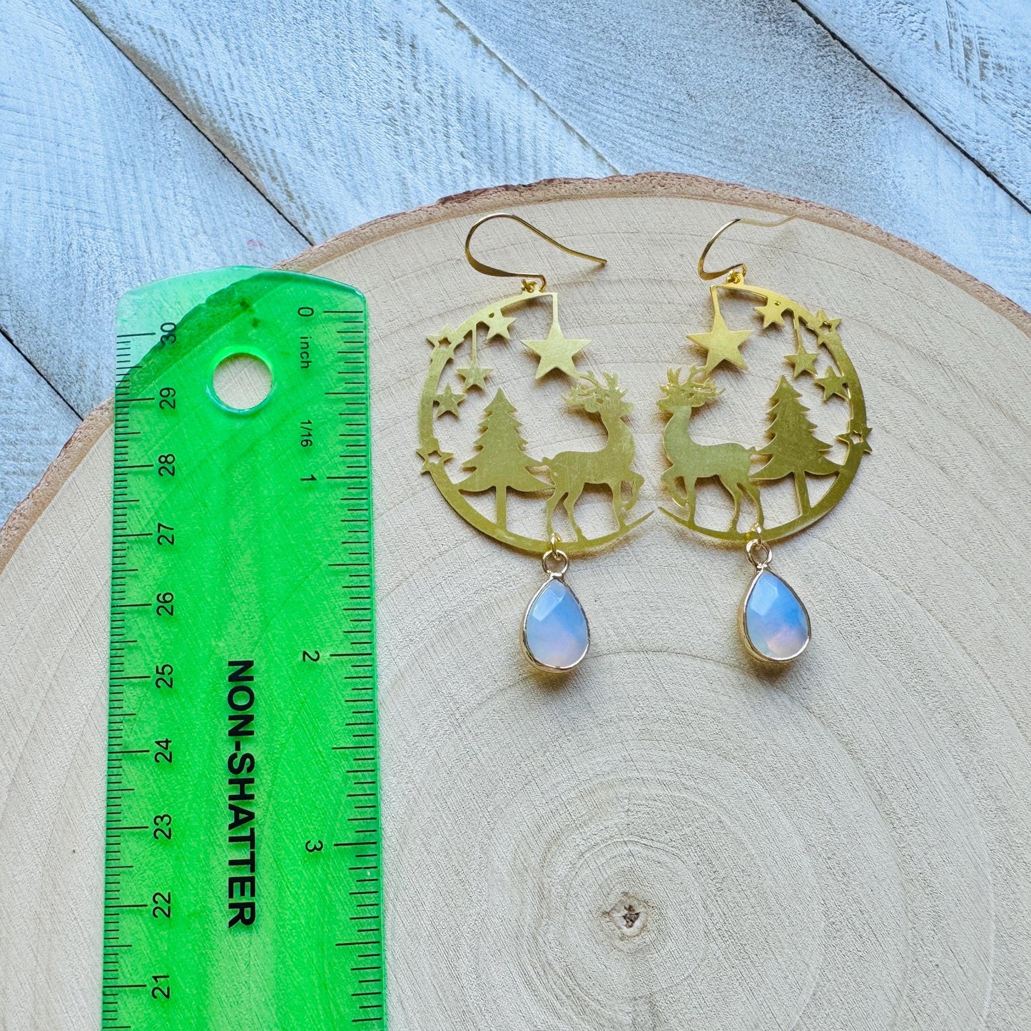 Opalite Reindeer Earrings