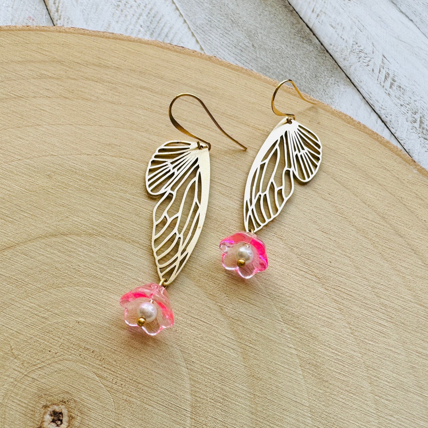 Butterlfy Wing Flower Earrings