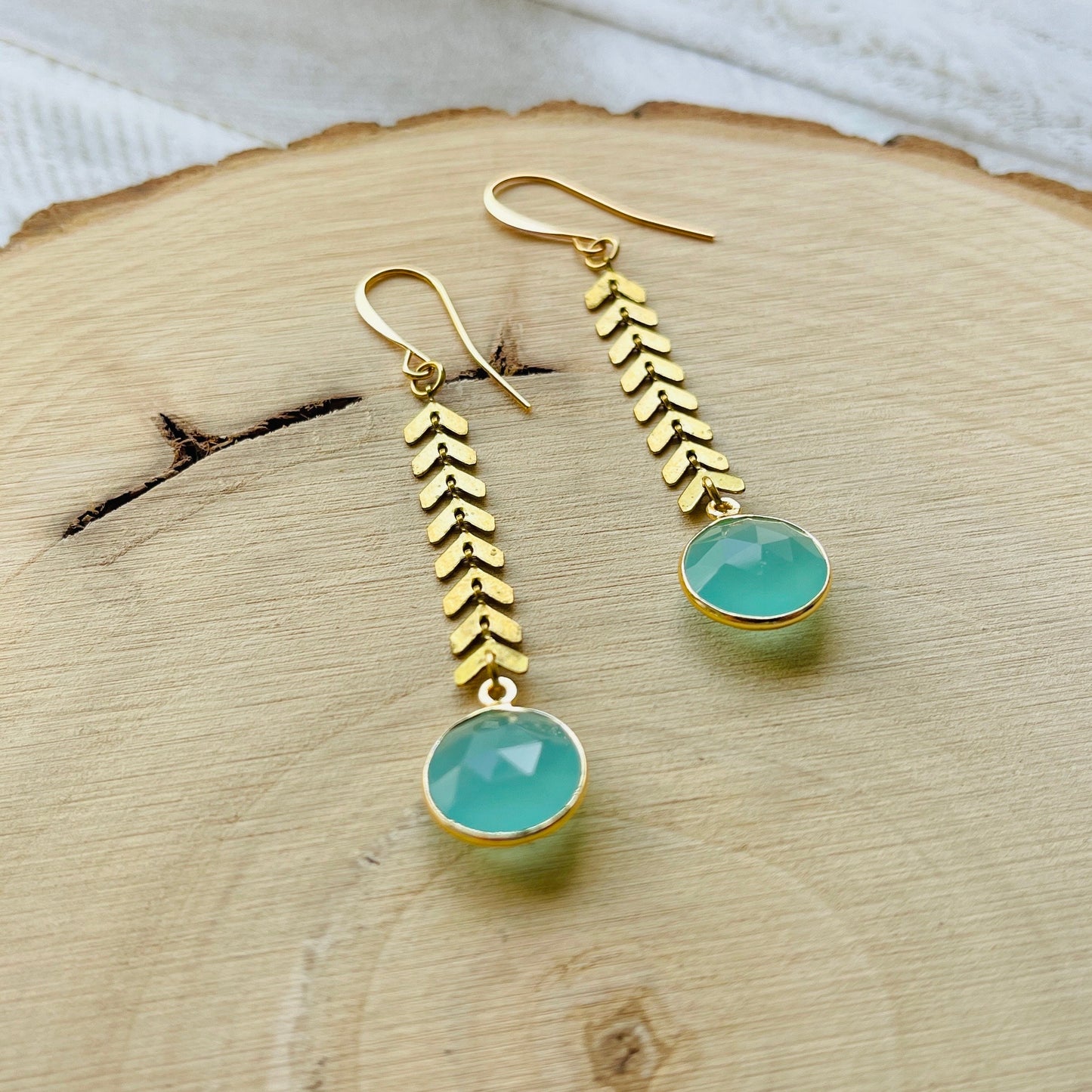 Aqua Chalcedony Earrings