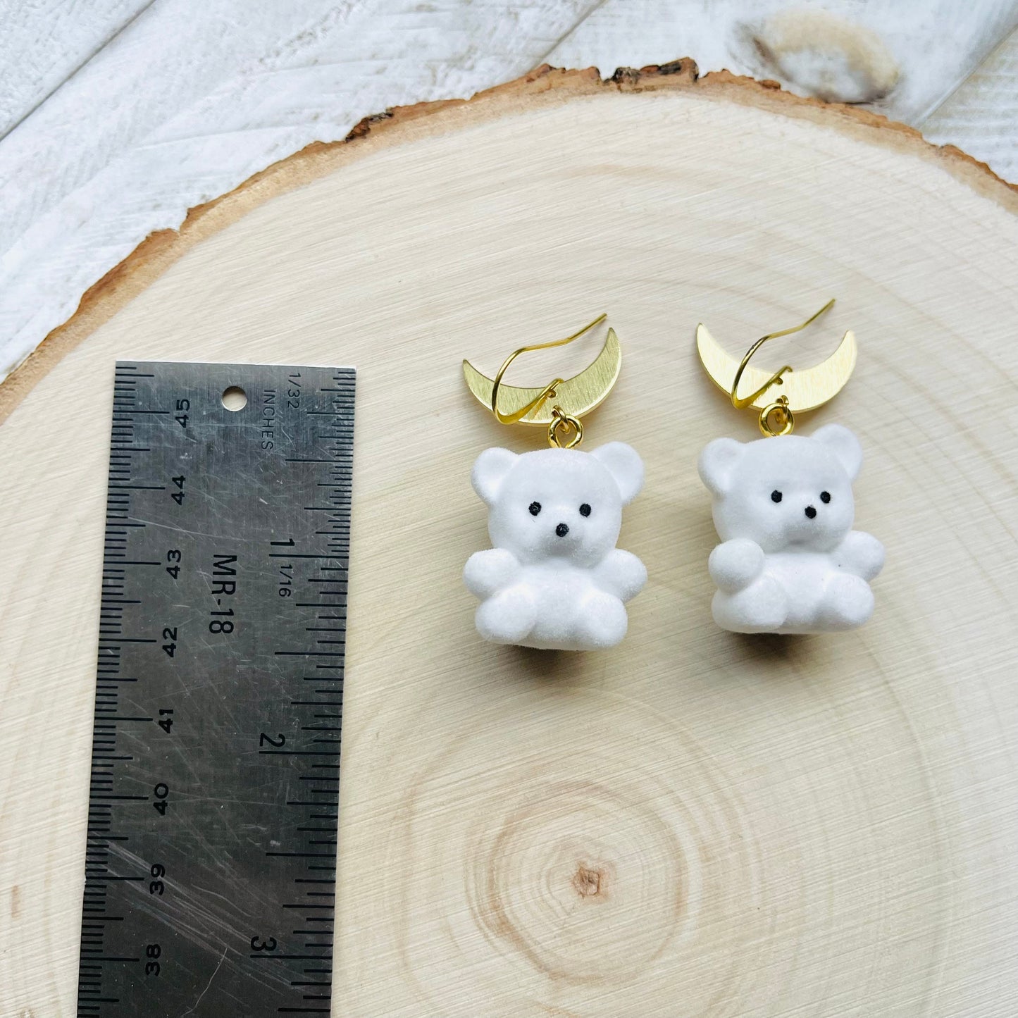 Teddy Bear Moon Earrings
