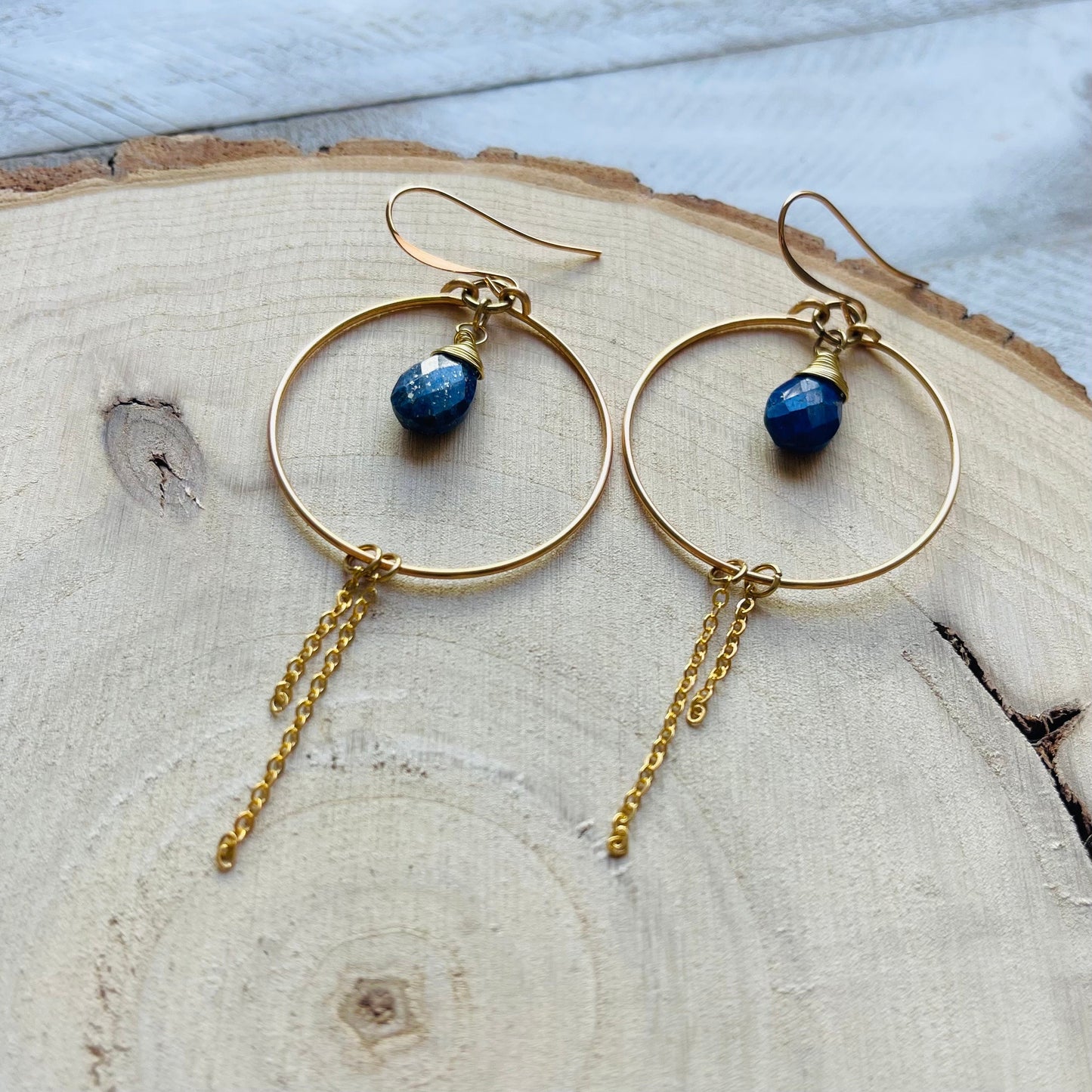 Lapis Lazuli Hoop Earrings