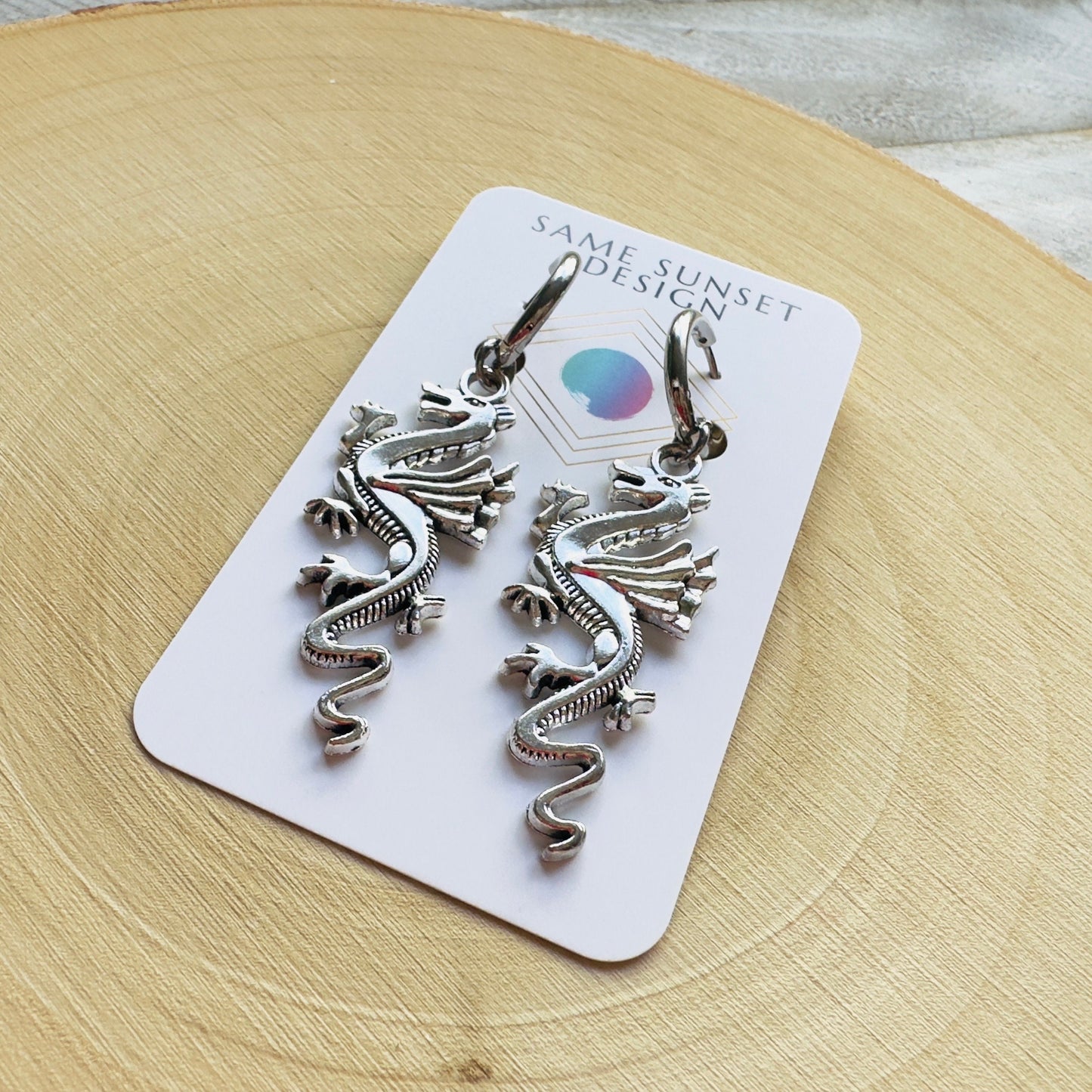 Dragon Huggie Hoop Earrings