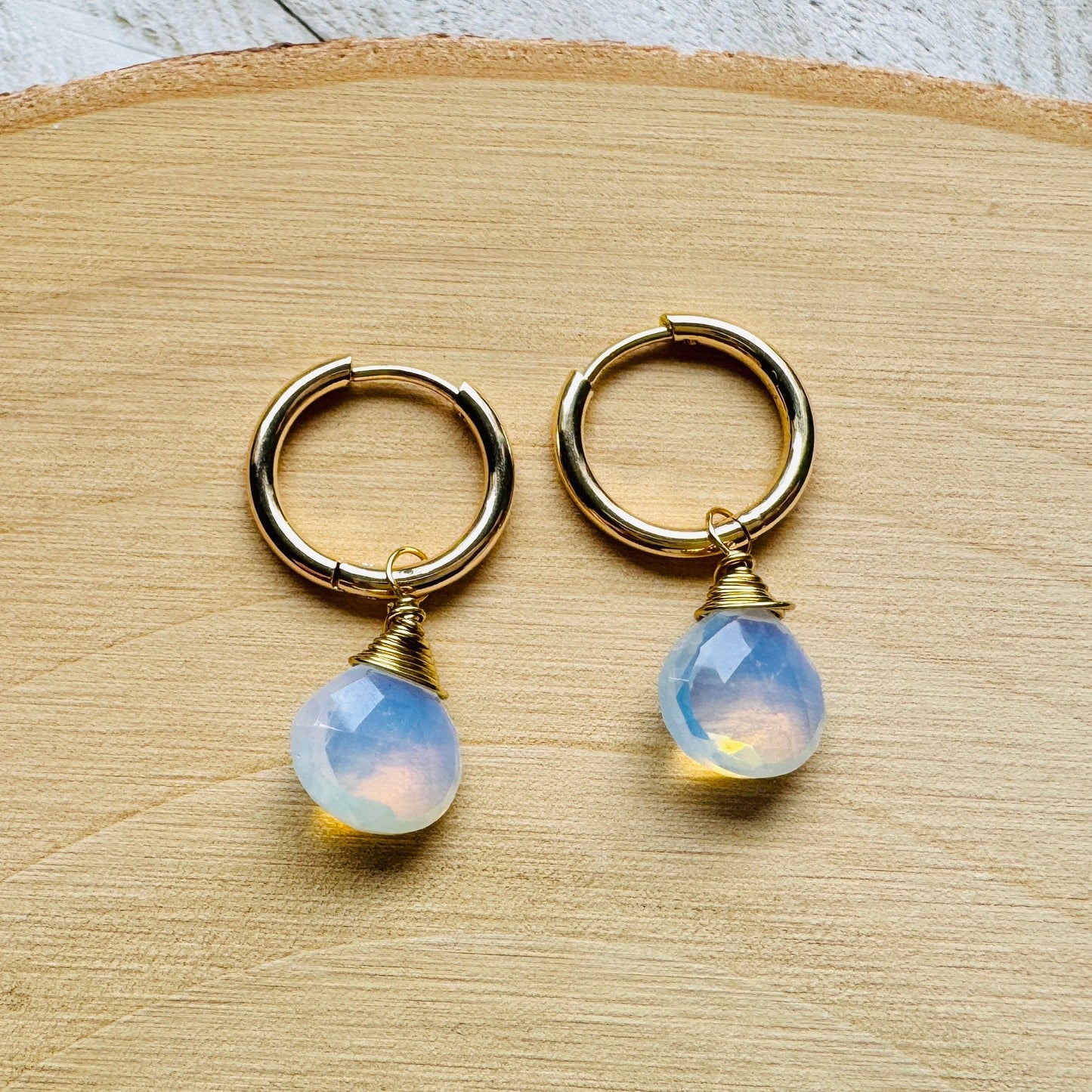 Opalite Huggie Hoop Earrings