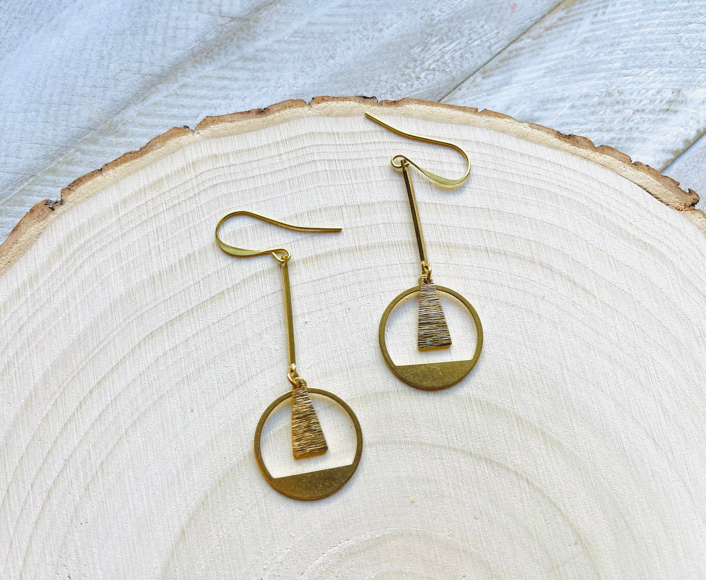 Geometric Brass Boho Earrings