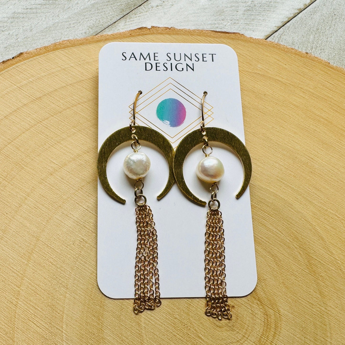 Pearl Moon Earrings
