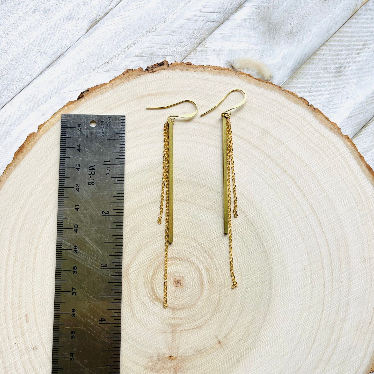 Geometric Brass Bar Earrings