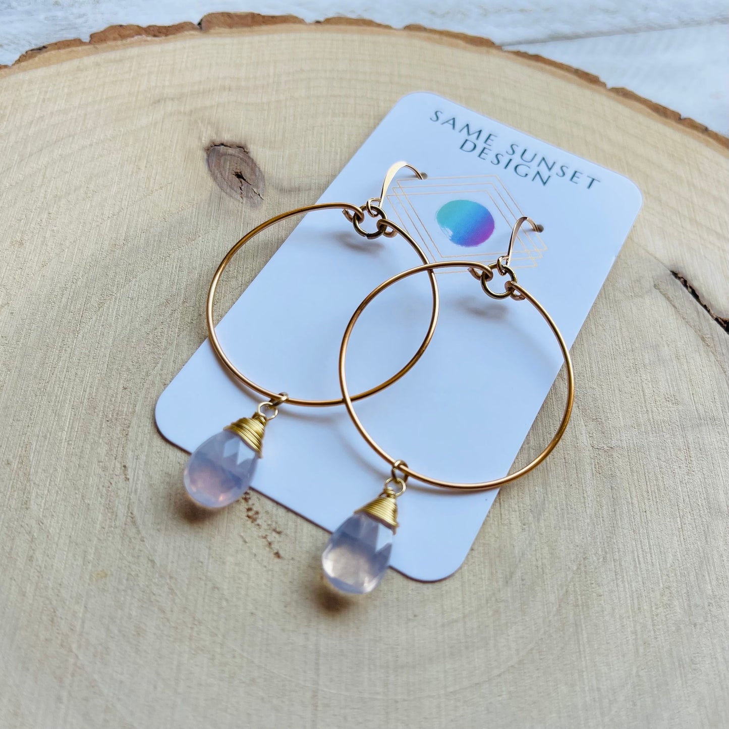 Amethyst Hoop Earrings