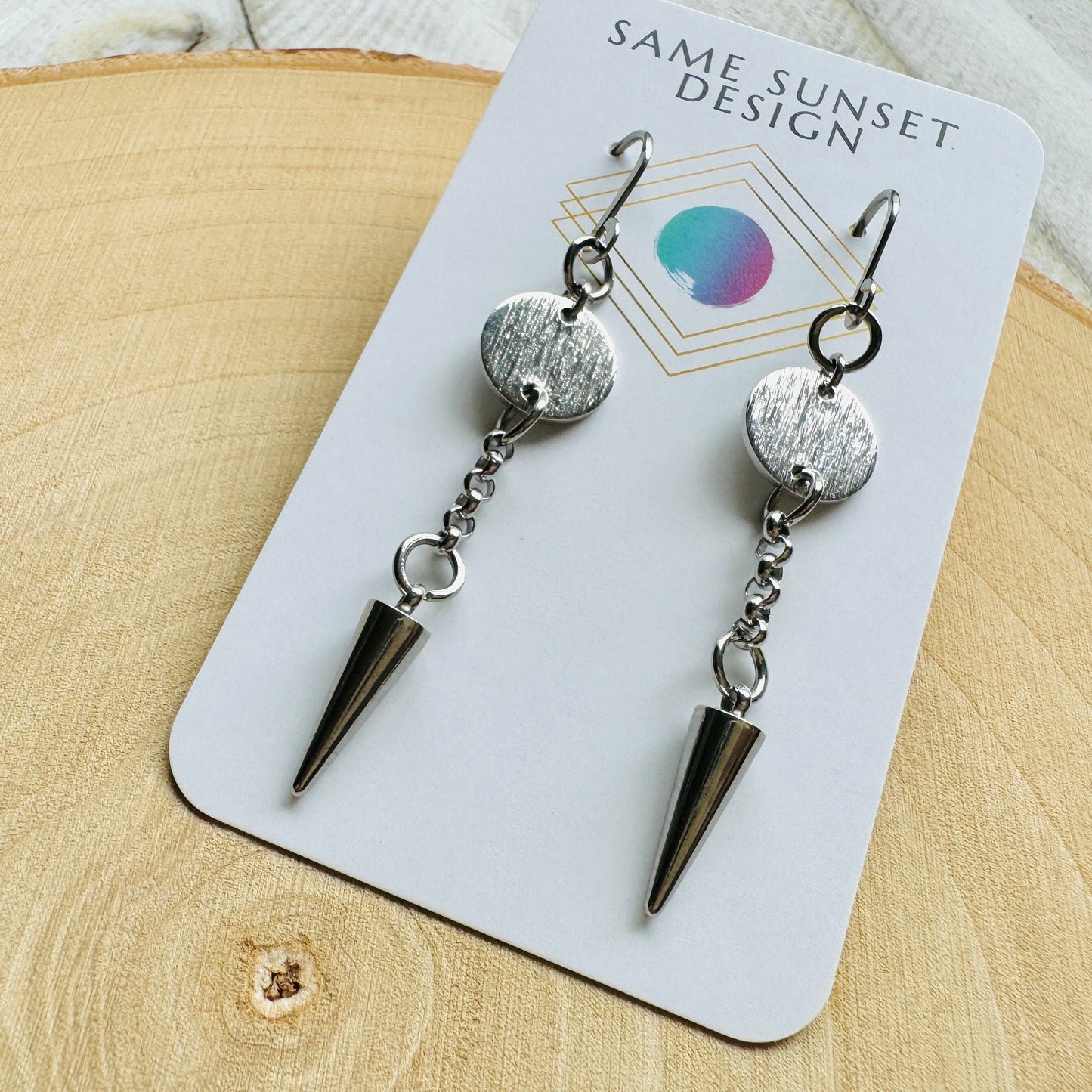 Stainless Steel Spike Earrings