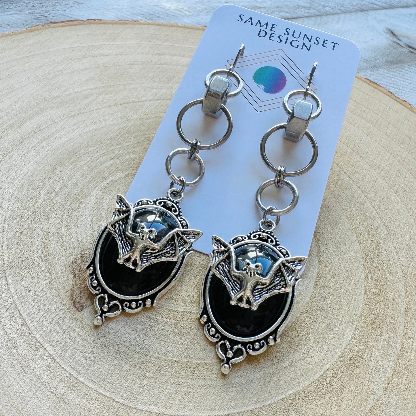 Silver Bat Earrings