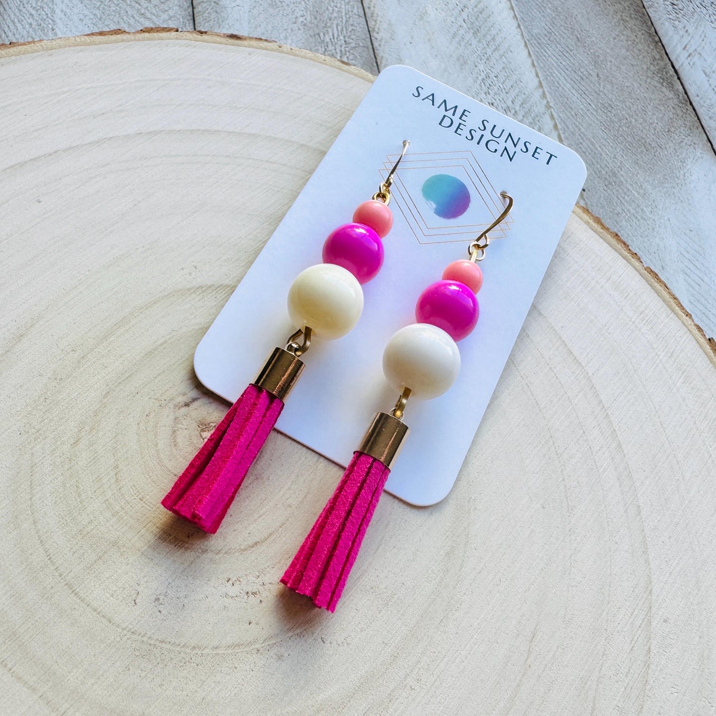 Pink Tassel Earrings