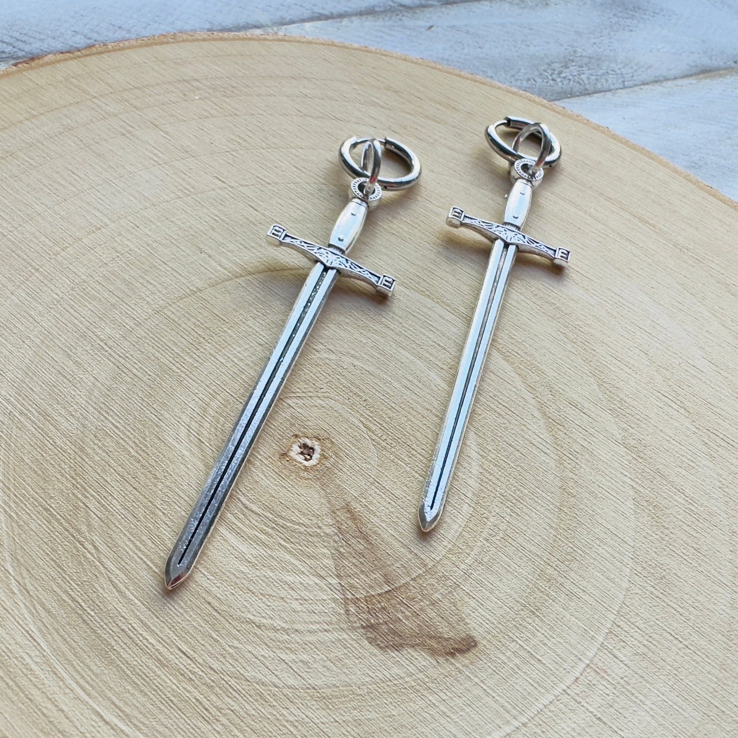 Sword Huggie Hoop Earrings