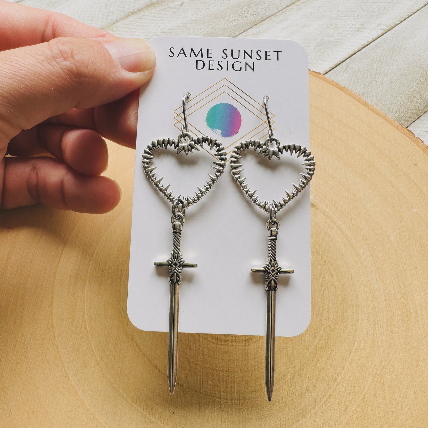Sword Heart Earrings