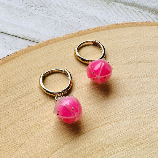 Flower Huggie Hoop Earrings