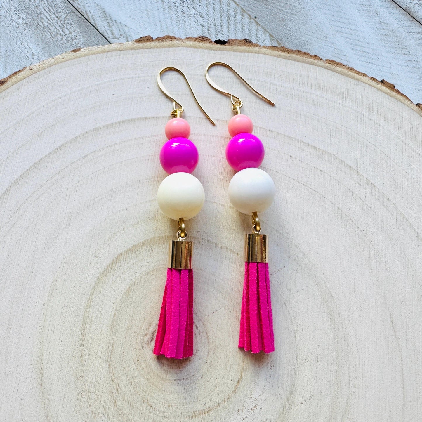 Pink Tassel Earrings