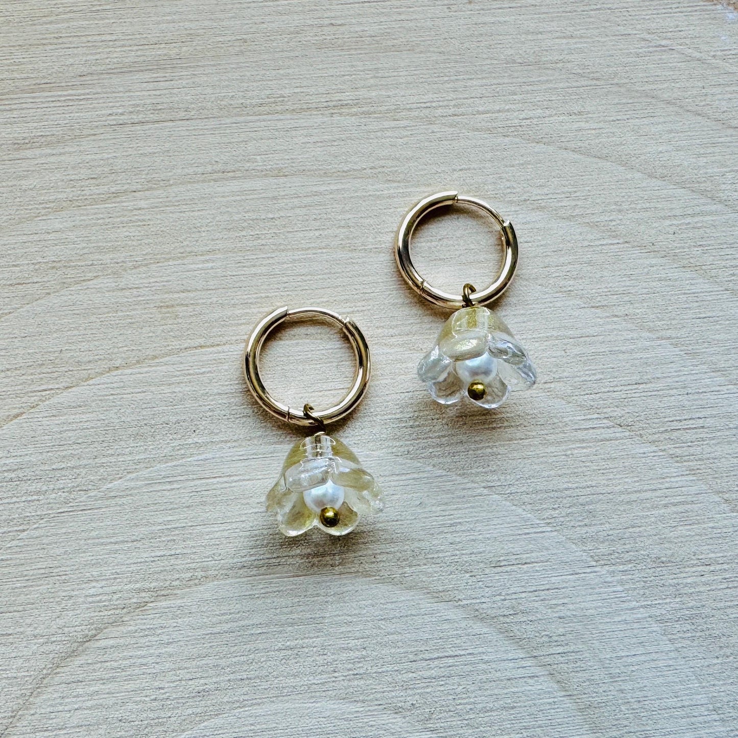 Flower Huggie Hoop Earrings