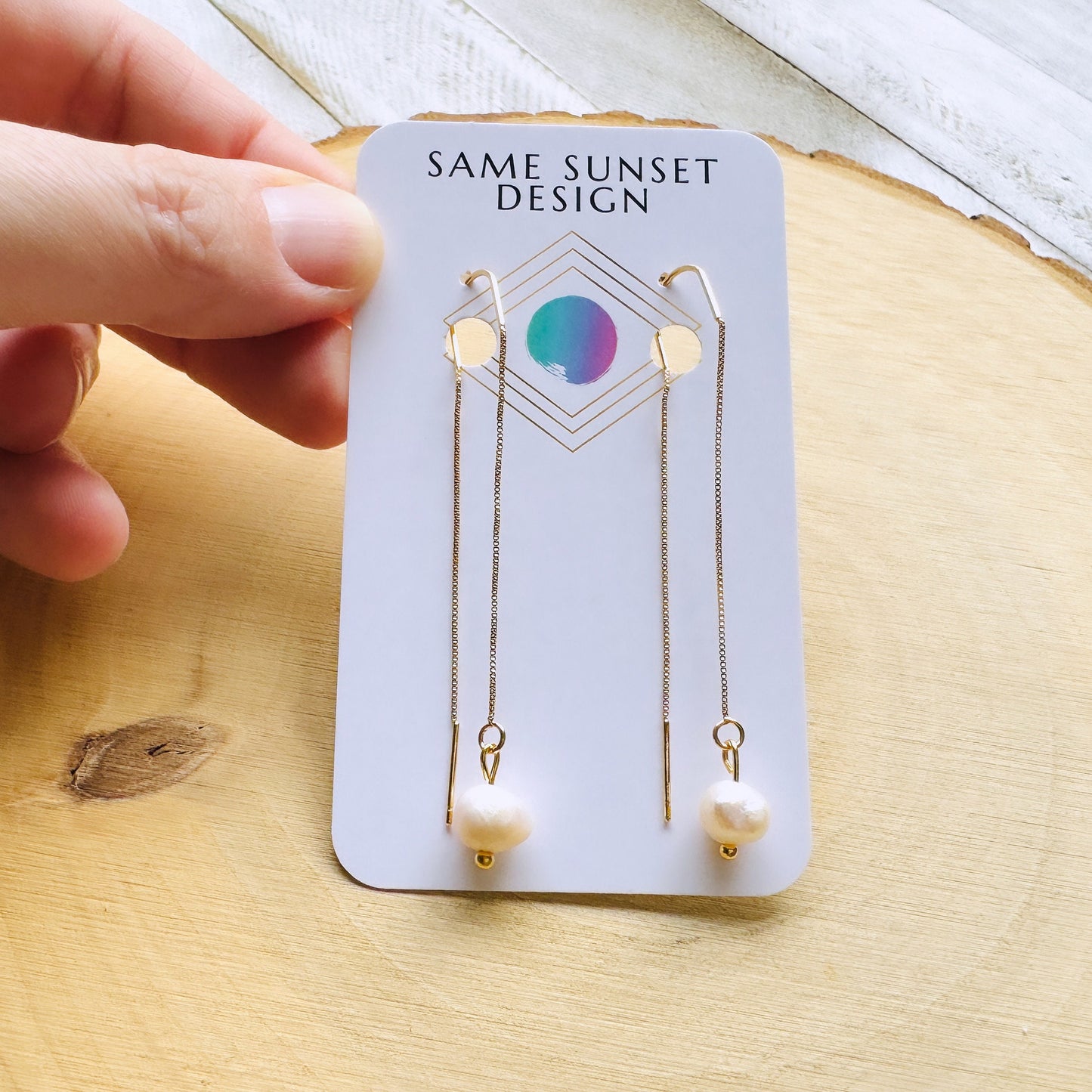 Freshwater Pearl Threader Earrings