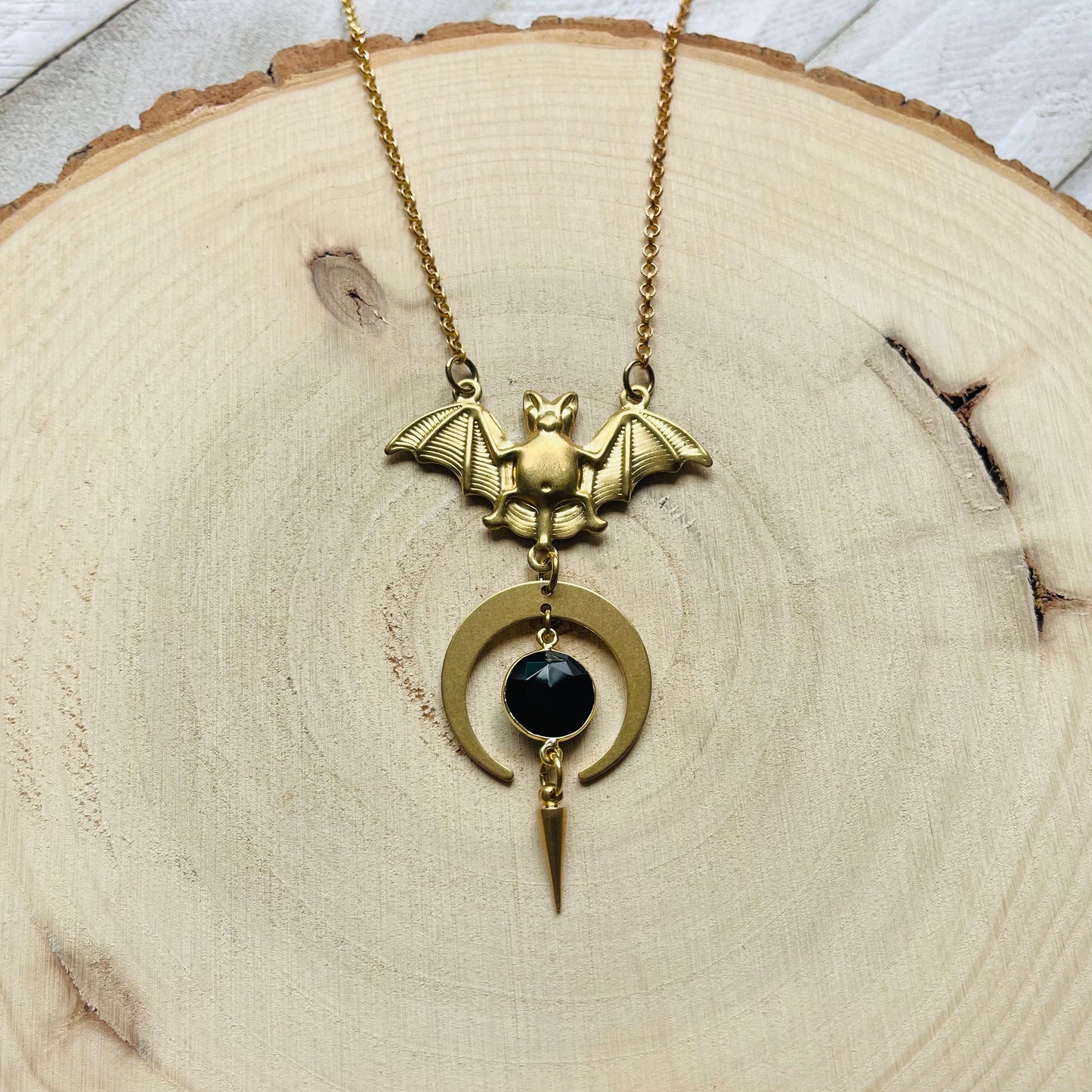 Onyx Bat Necklace