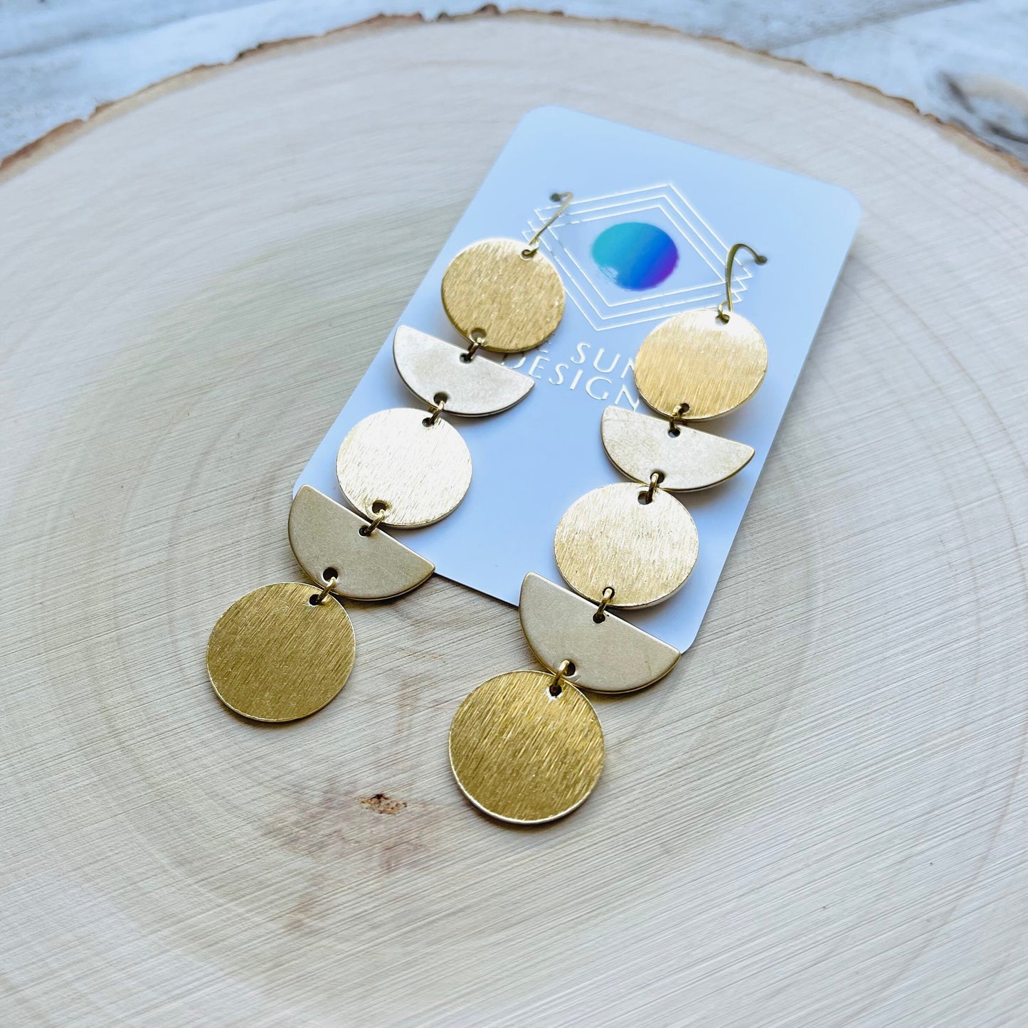 Geometric Brass Boho Earrings