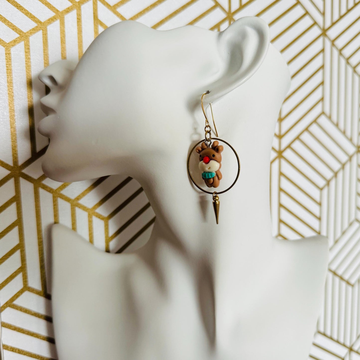 Reindeer Spike Hoop Earrings