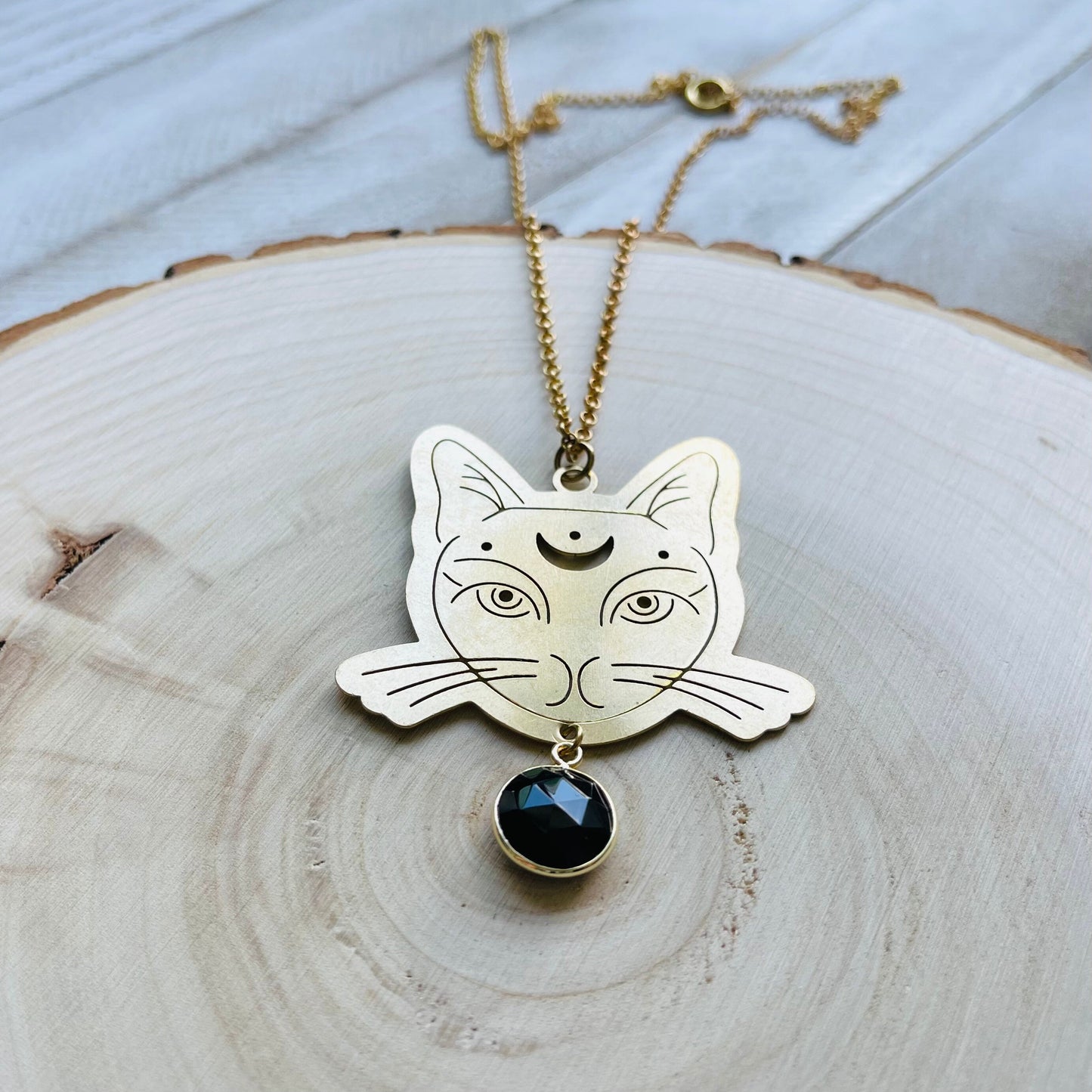 Onyx Cat Necklace