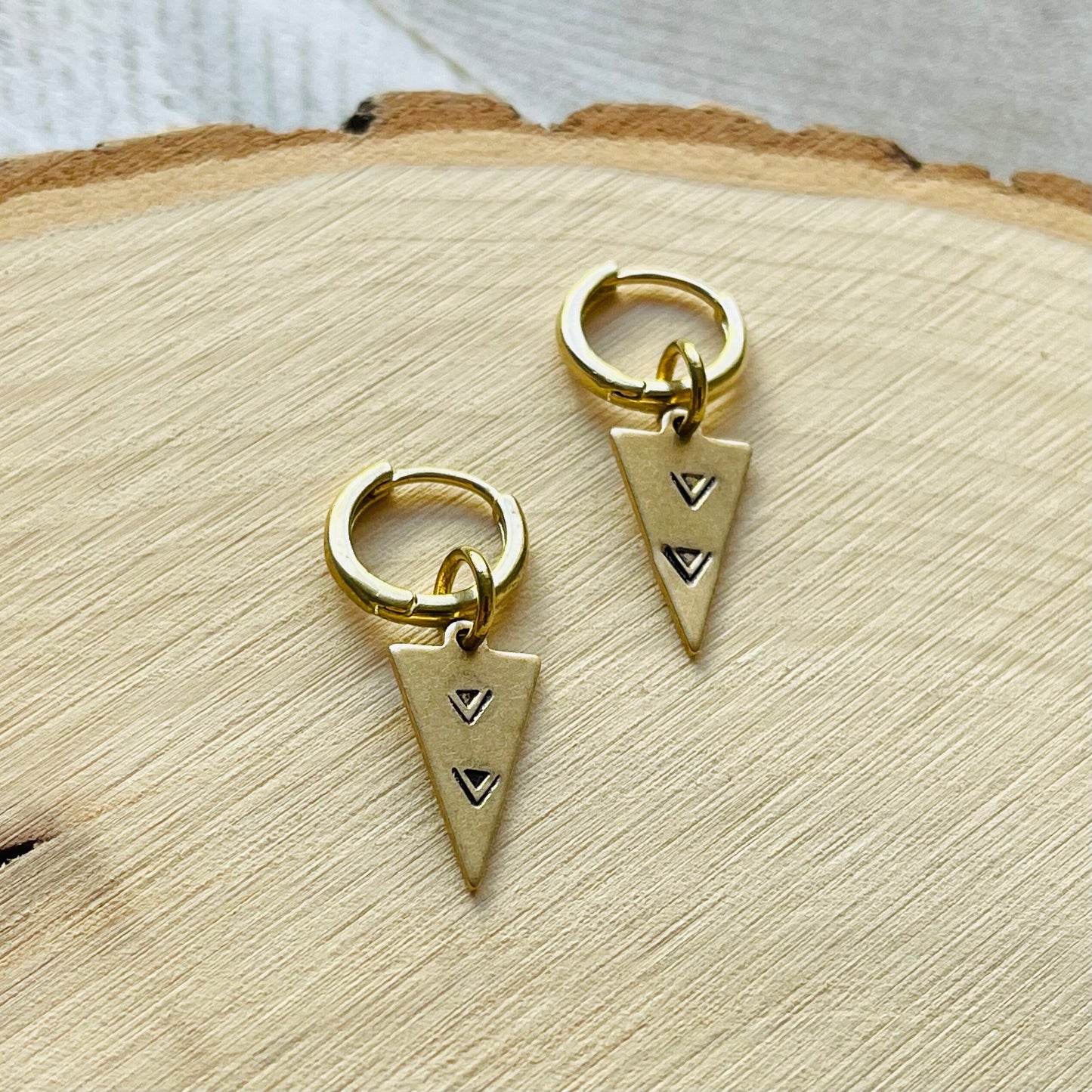 Triangle Huggie Hoop Earrings
