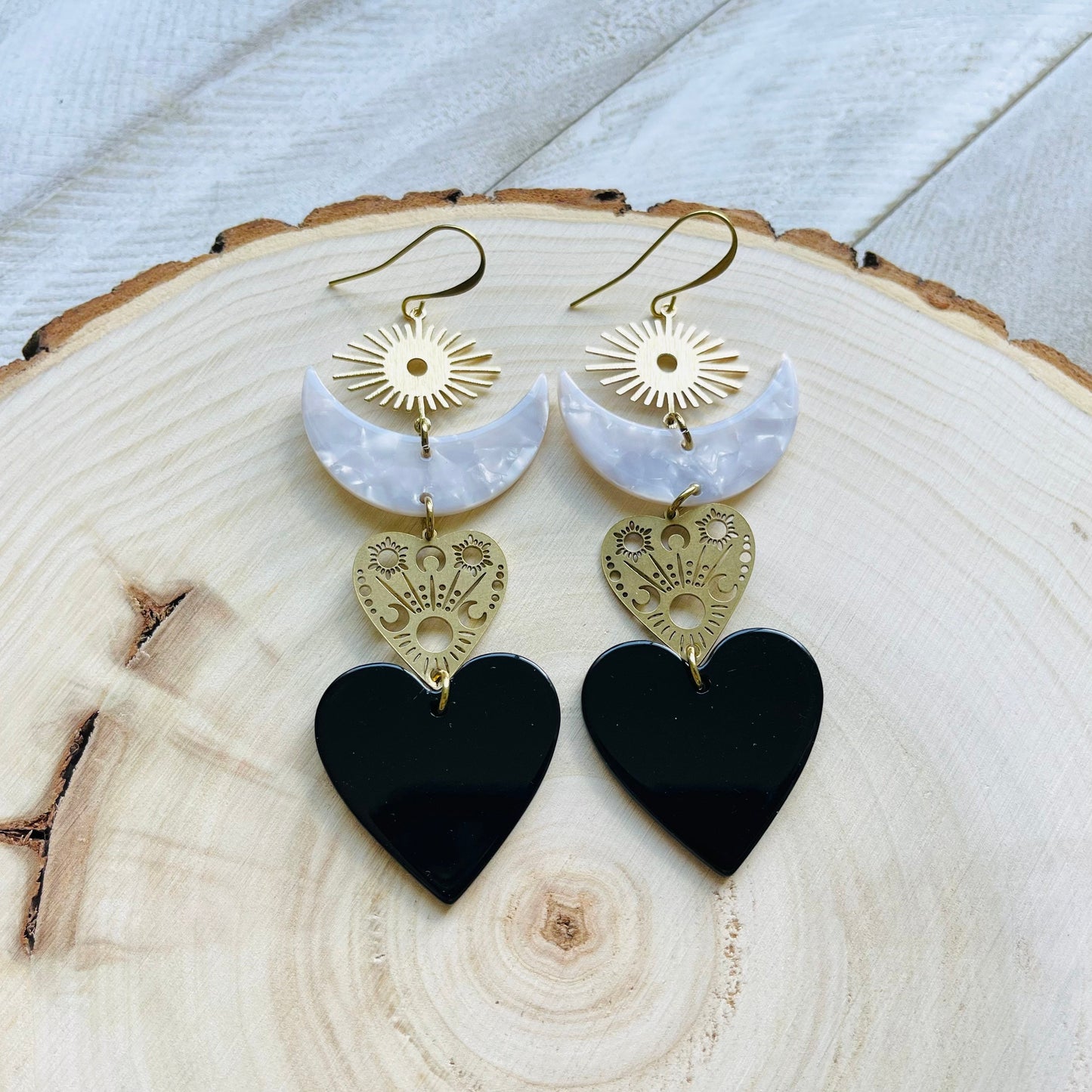 Goth Heart Earrings