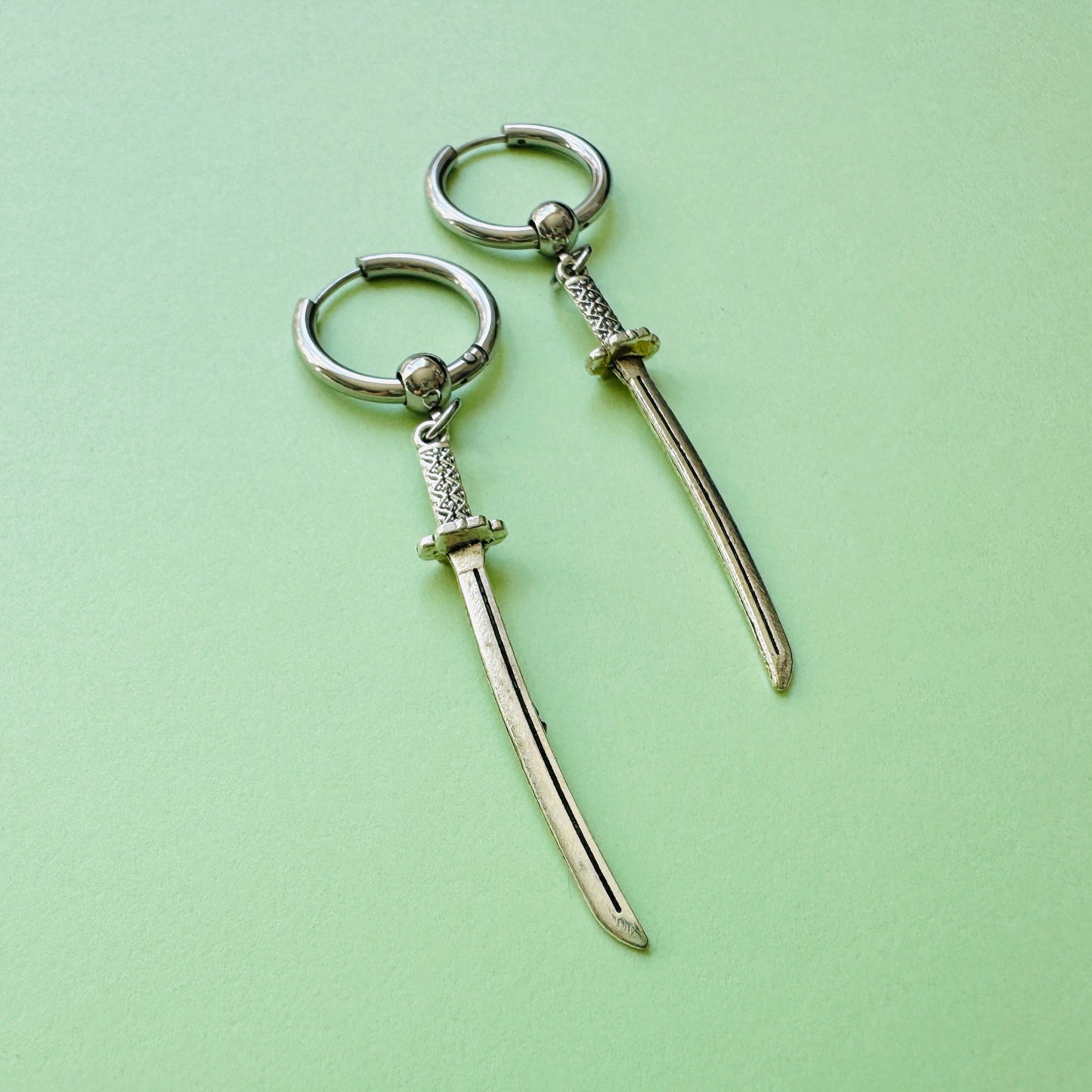 Sword Huggie Hoop Earrings