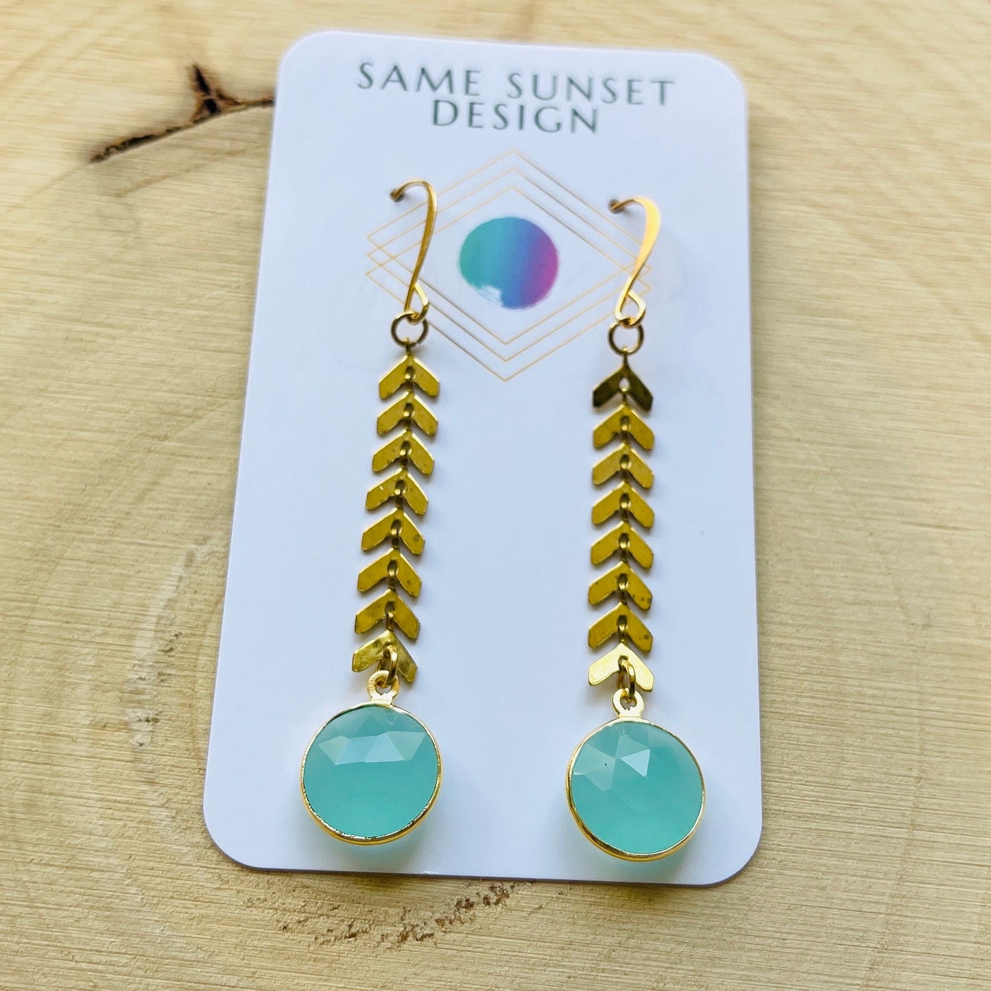 Aqua Chalcedony Earrings