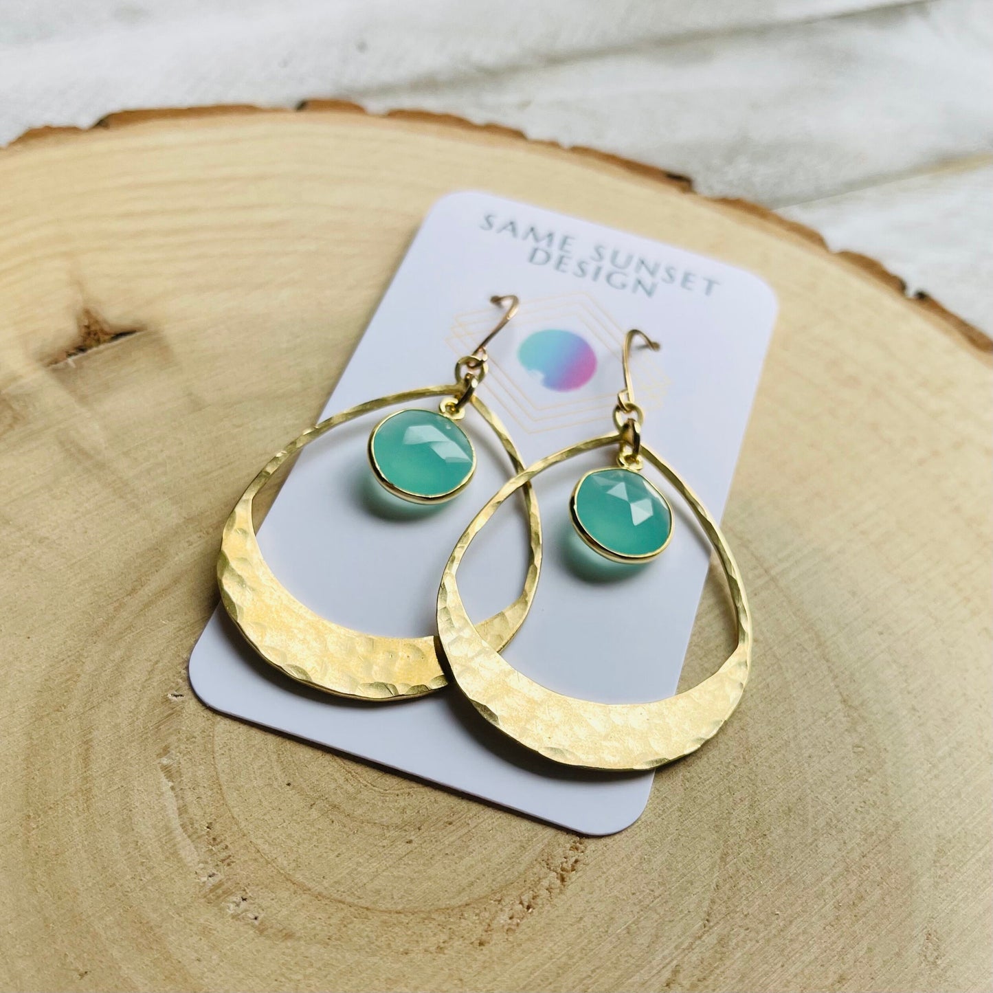 Aqua Chalcedony Earrings